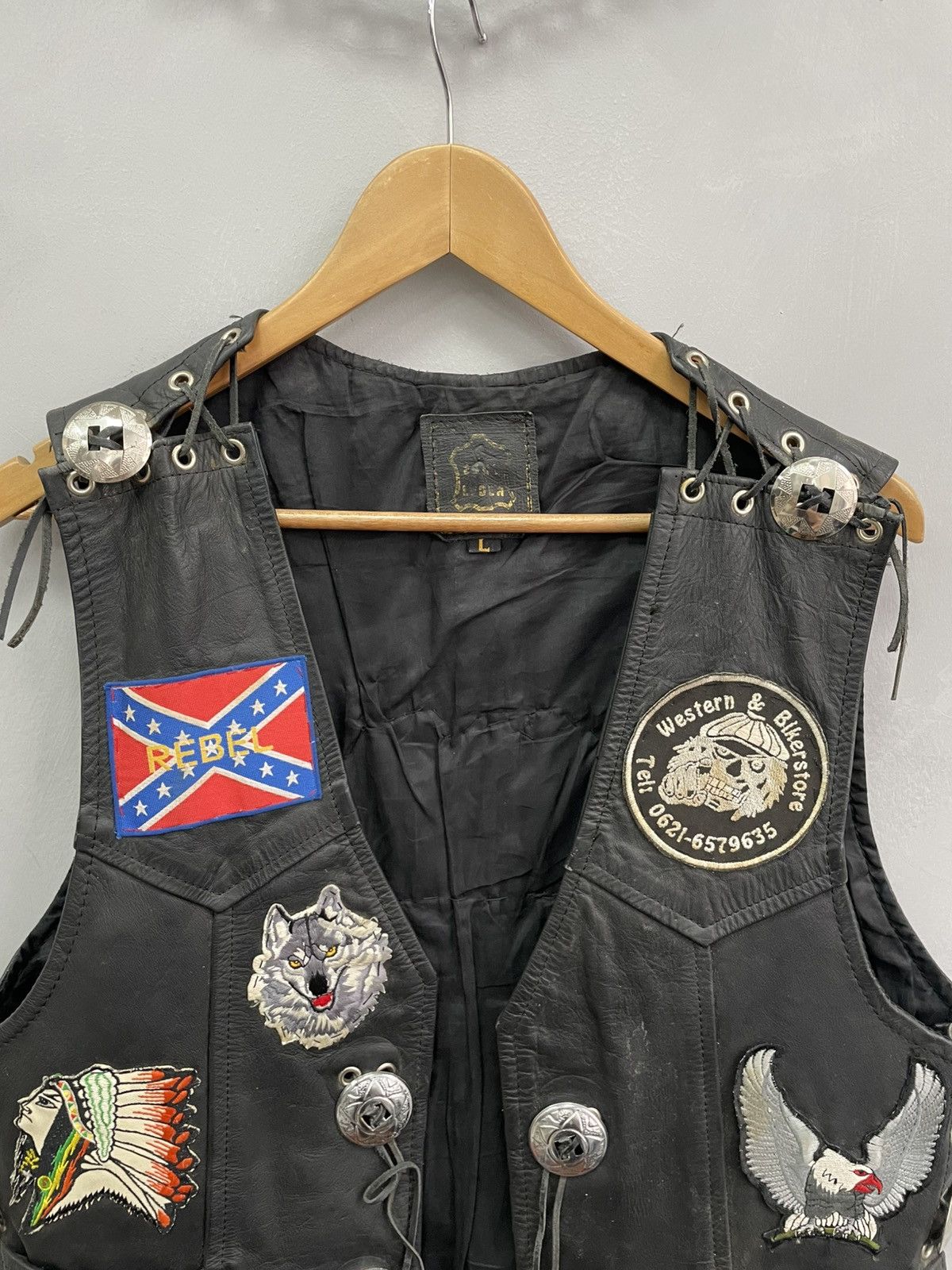 Vintage VINTAGE BIKER MOTO WESTERN Y2K LEATHER VEST JACKET Size US M / EU 48-50 / 2 - 3 Thumbnail