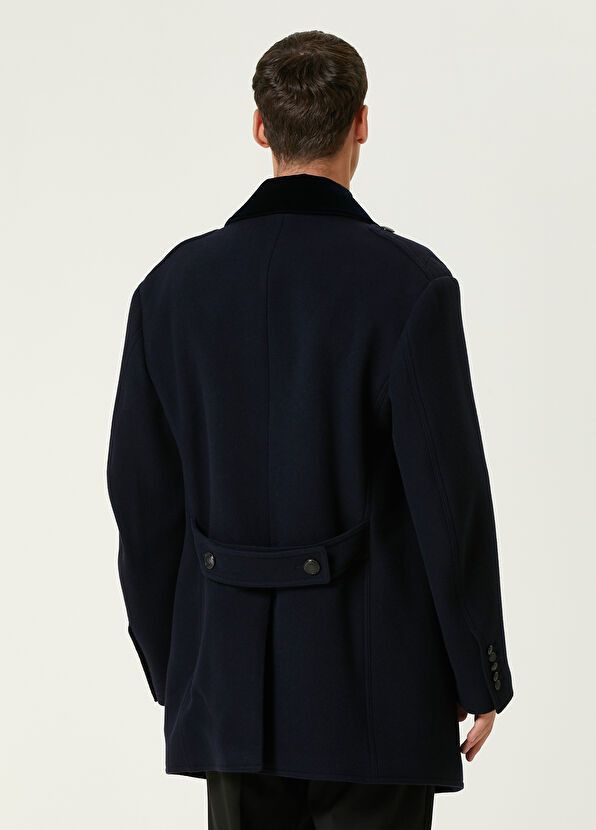 Tom Ford o1w1db10225 OPR003 Double-breasted Wool Coat in Navy Blue Size US XXL / EU 58 / 5 - 4 Thumbnail