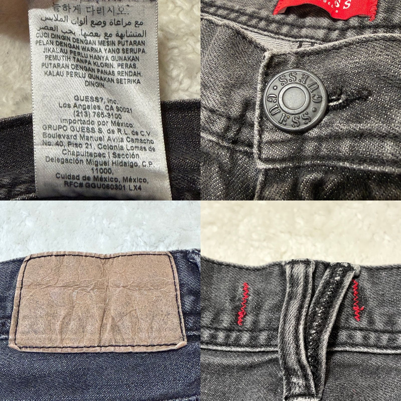 Guess VINTAGE Guess Jeans Mens 34 x 30 Black Relaxed Straight Rowland Fit Raw Hem Baggy Y2k Size US 34 / EU 50 - 8 Thumbnail