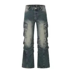 Japanese Brand Streetwear Side Pockets Washed Baggy Blue Jean Unisex Size US 28 / EU 44 - 1 Thumbnail