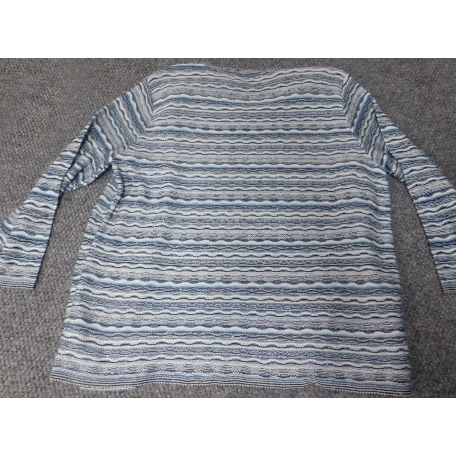Vintage Alfred Dunner Womens Sweater Medium Blue Pullover Crew Neck Long Sleeve Cap Sleeve Acrylic Knit Stretch Button Casual Regular Modern American Knit Size M / US 6-8 / IT 42-44 - 7 Thumbnail