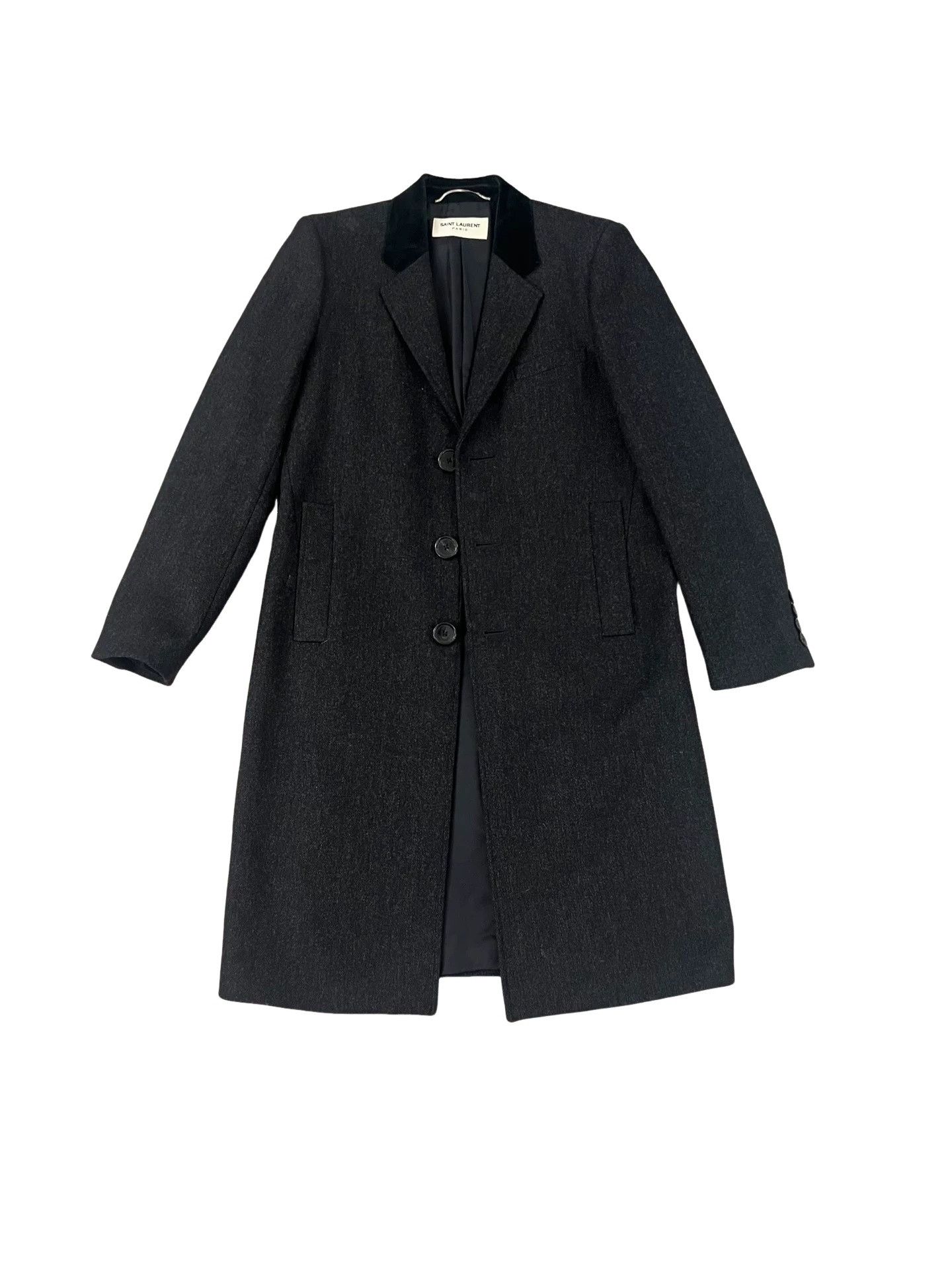 Saint Laurent Paris Saint Laurent Velvet Collar Wool Coat Size 48 Size US M / EU 48-50 / 2 - 1 Thumbnail