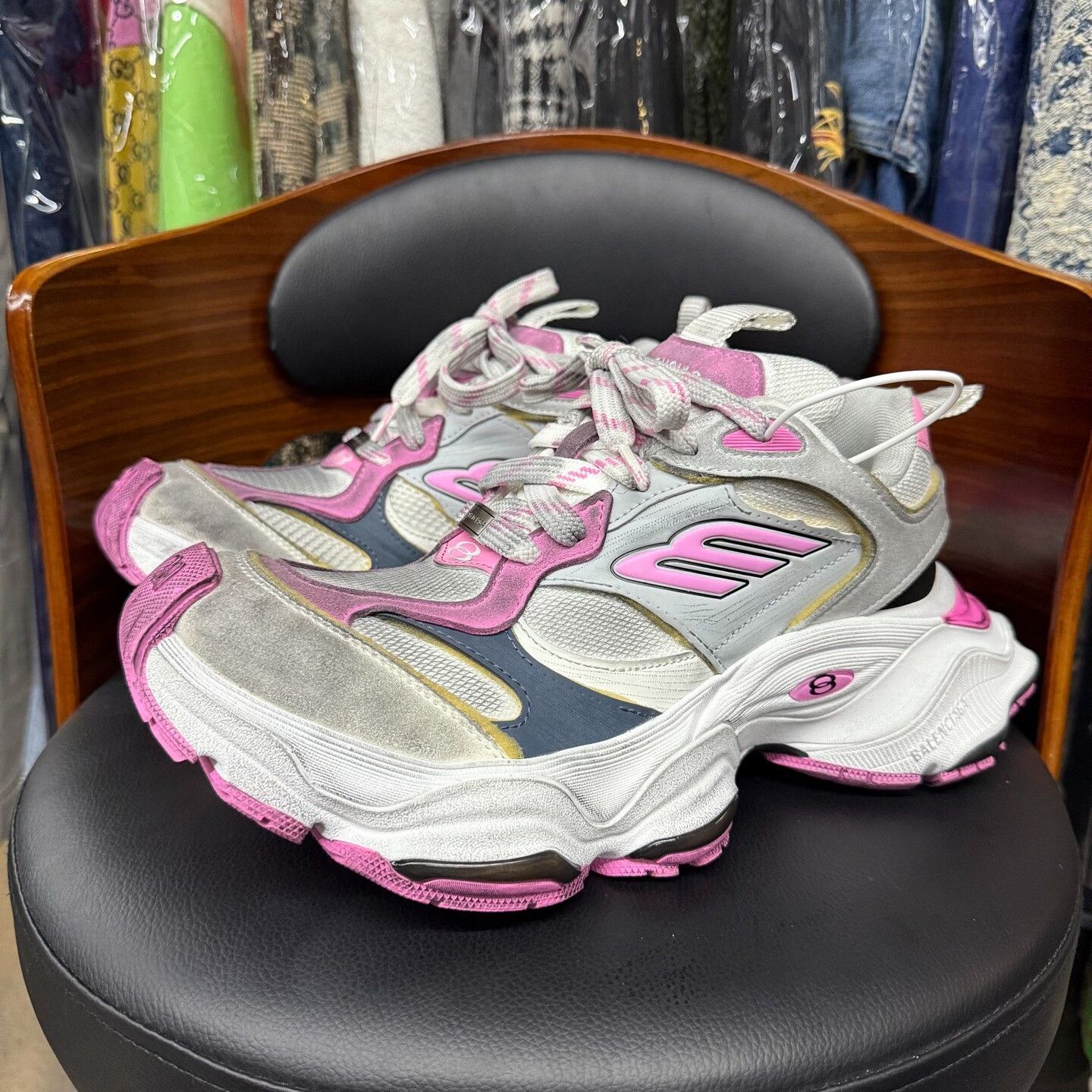 Balenciaga Balenciaga Distressed Pink Lowtop Sneakers us_8-5 Women Size US 8.5 / IT 38.5 - 1 Thumbnail
