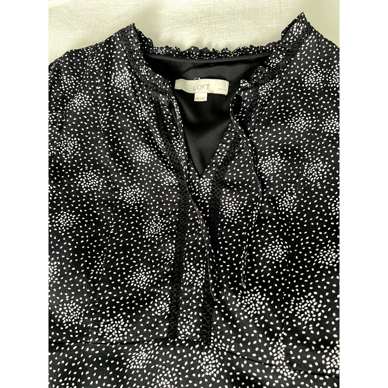 Loft LOFT Women's Petit Mini Dress Long Sleeves 2P Black Size XS / US 0-2 / IT 36-38 - 4 Thumbnail