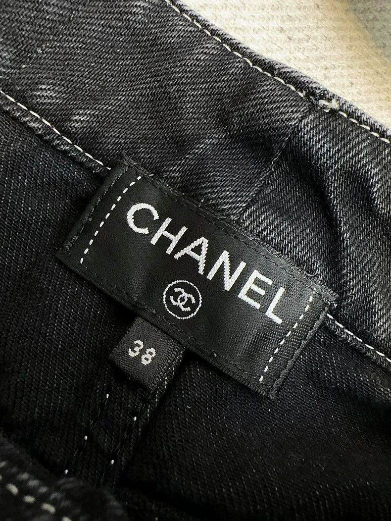 Chanel Chanel 23b black outer seam white edge cartoon jeans Size 25" / US 0 / IT 36 - 7 Thumbnail
