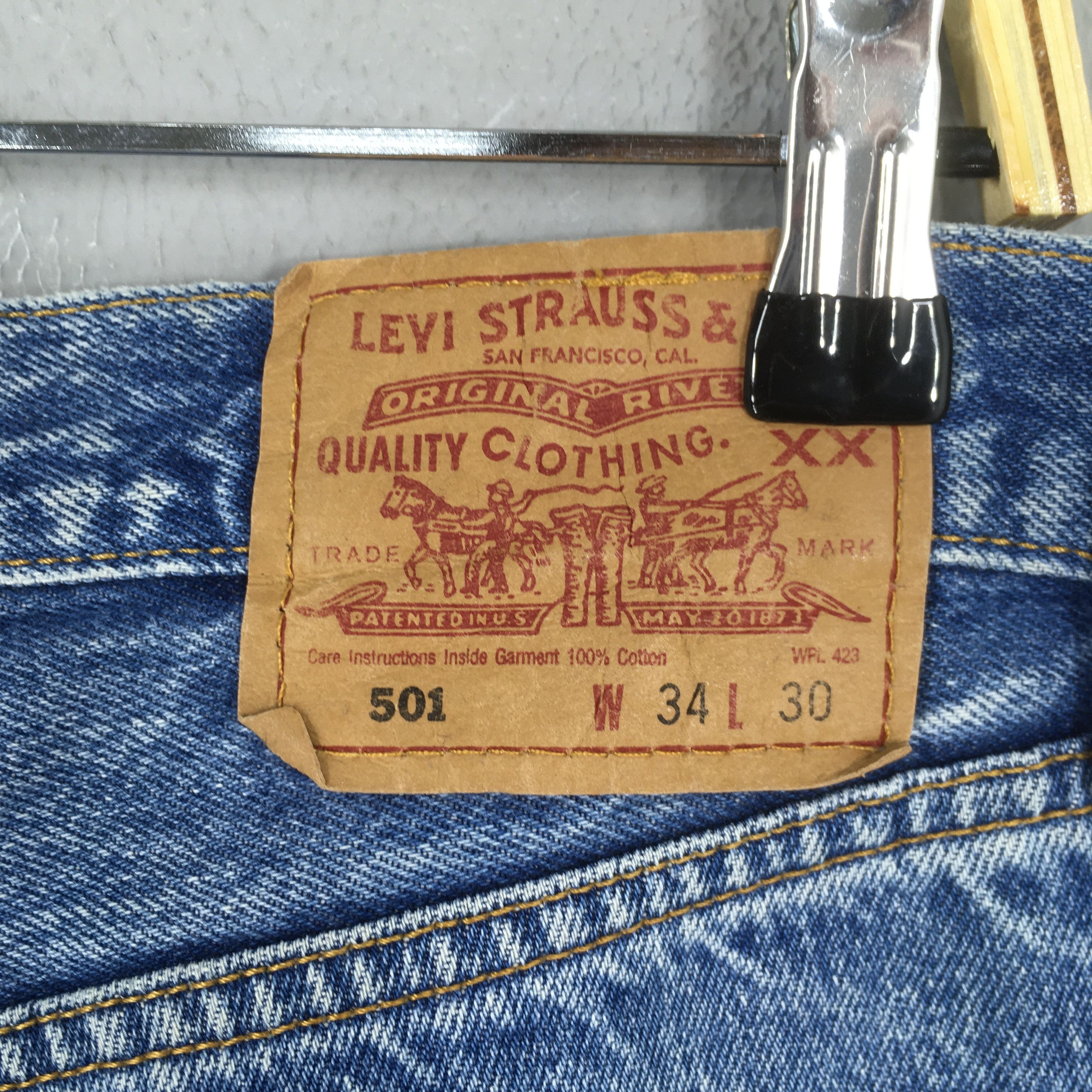 Levi's Size 33x29 Vintage 90s Levi's 501 Distressed Jeans S1351 Size US 33 - 10 Thumbnail