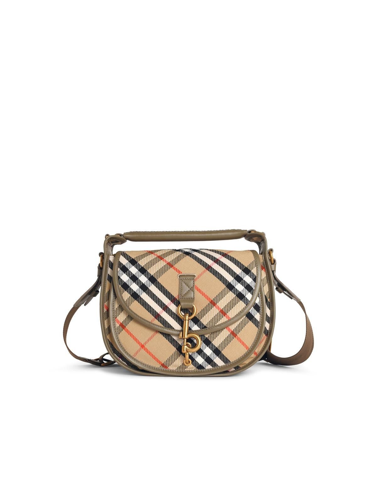 Burberry BURBERRY 'Messenger B Clip' Sand Cotton Blend Bag Size ONE SIZE - 1 Thumbnail