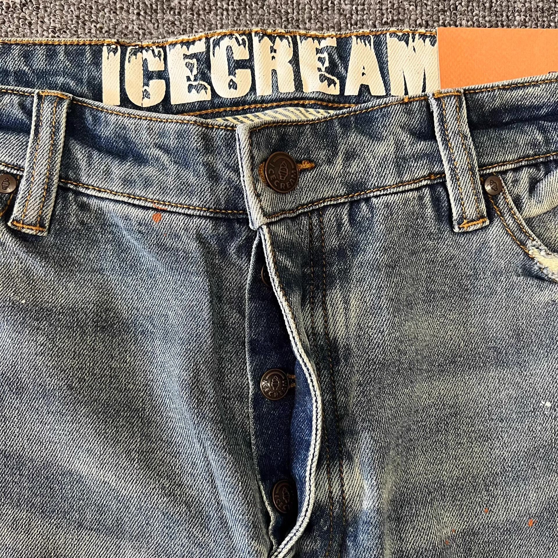 Billionaire Boys Club BBC ICECREAMSplatter Flying Dog Washed Jeans。 Q7 Size US 32 / EU 48 - 3 Thumbnail