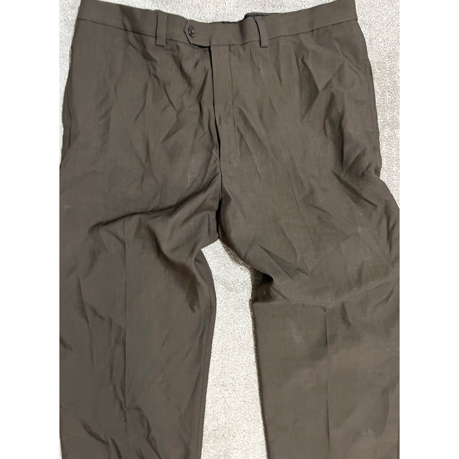Haggar Haggar Brown Classic Comfort Waist Flat Front Mens Dress Pants 42x32 Flat Front Dress Pants Classic Haggar Mens 42 Brown Size US 42 / EU 58 - 2 Thumbnail