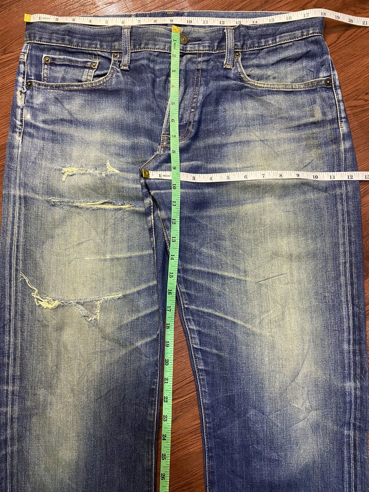 Japanese Brand Vintage Uniqlo UJ Faded Wash Distressed Loose Style Jeans Size US 36 / EU 52 - 17 Thumbnail