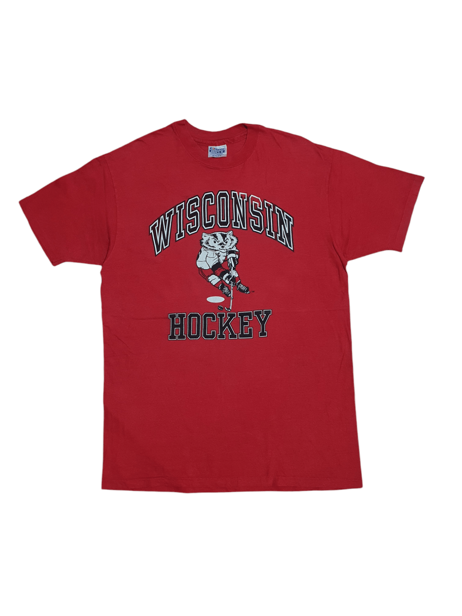 Hanes × Vintage VINTAGE HANES 21.5”/32” WISCONSIN HOCKEY T-SHIRT Size US XL / EU 56 / 4 - 8 Thumbnail
