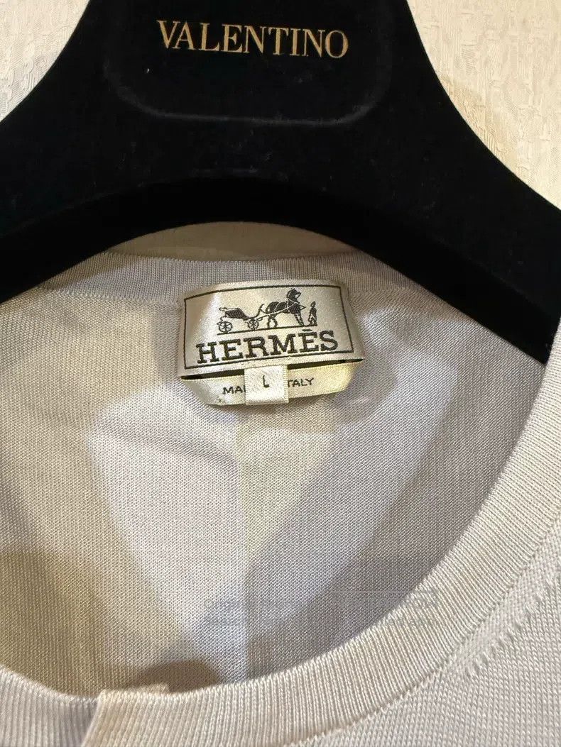 Hermes Hermes Maison Margiela cream cardigan Size L / US 10 / IT 46 - 3 Thumbnail