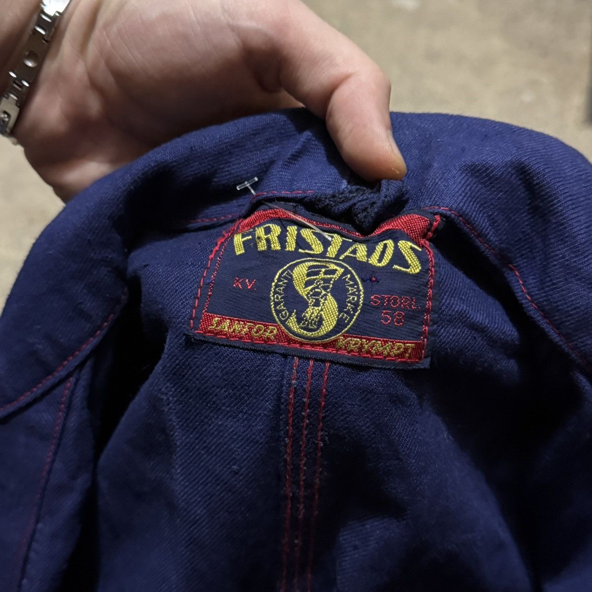 Vintage Vintage Work Europe 60s red stitching jacket Fristads Size US XL / EU 56 / 4 - 4 Thumbnail