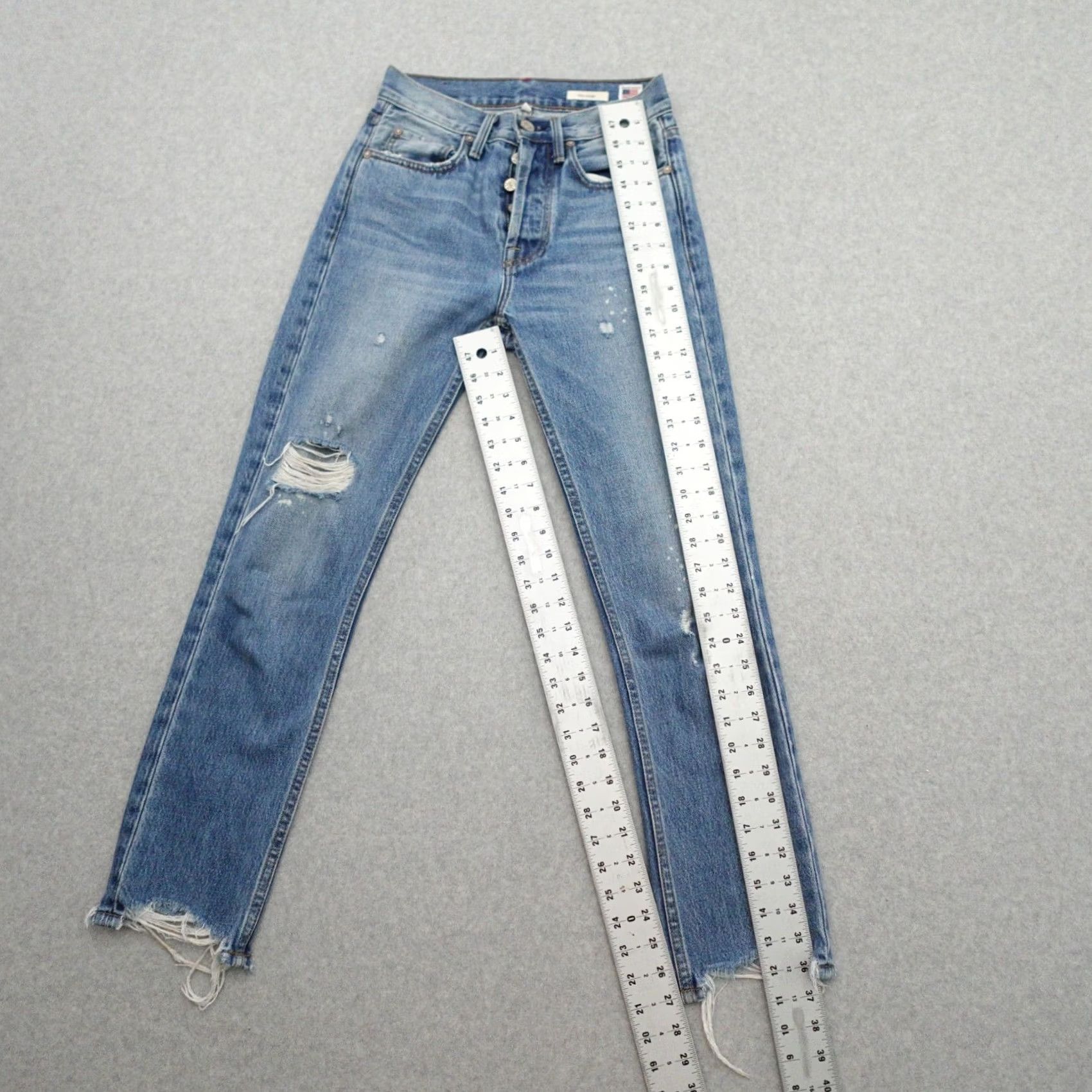 Vintage NO END Jeans Womens 24 Slim Straight Blue Made In USA Size 42" / US 20 - 5 Thumbnail