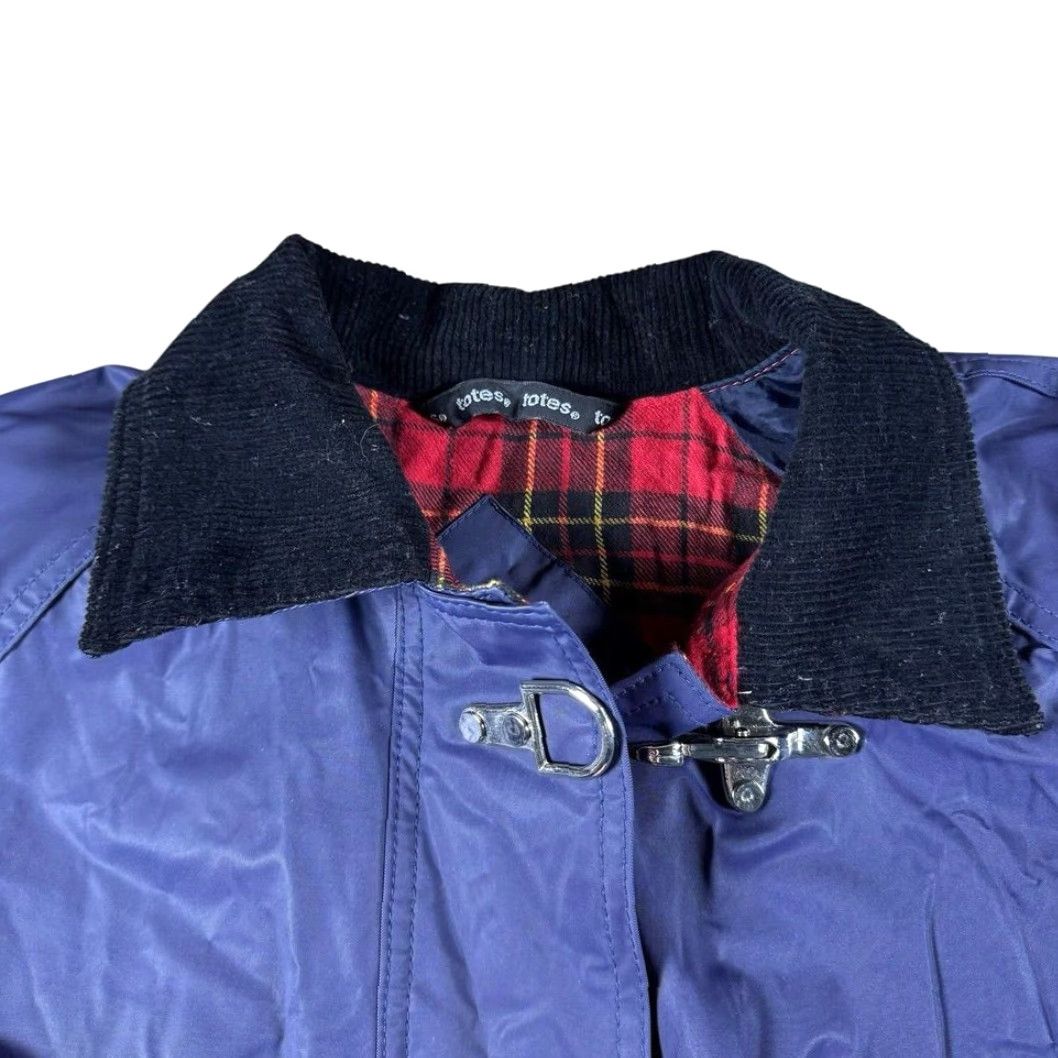 Vintage VINTAGE Totes Rain Coat Jacket Women Small PVC Waterproof Flannel Lined Full Zip Hooded Insulated Pockets Zipper Blue Size S / US 4 / IT 40 - 3 Thumbnail