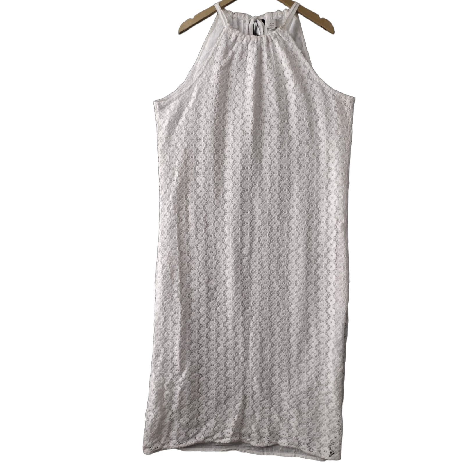 Vintage A New Day Women’s XXL White Lace Crochet Halter Dress Sleeveless Lined Cotton Midi Beach, Travel, Casual Womens Size XXL / US 16-18 / IT 52-54 - 1 Thumbnail