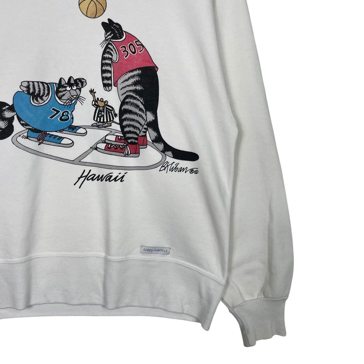 Vintage Vintage Hawaii B. Kliban Basketball Cat Sweatshirt Size US XS / EU 42 / 0 - 4 Thumbnail