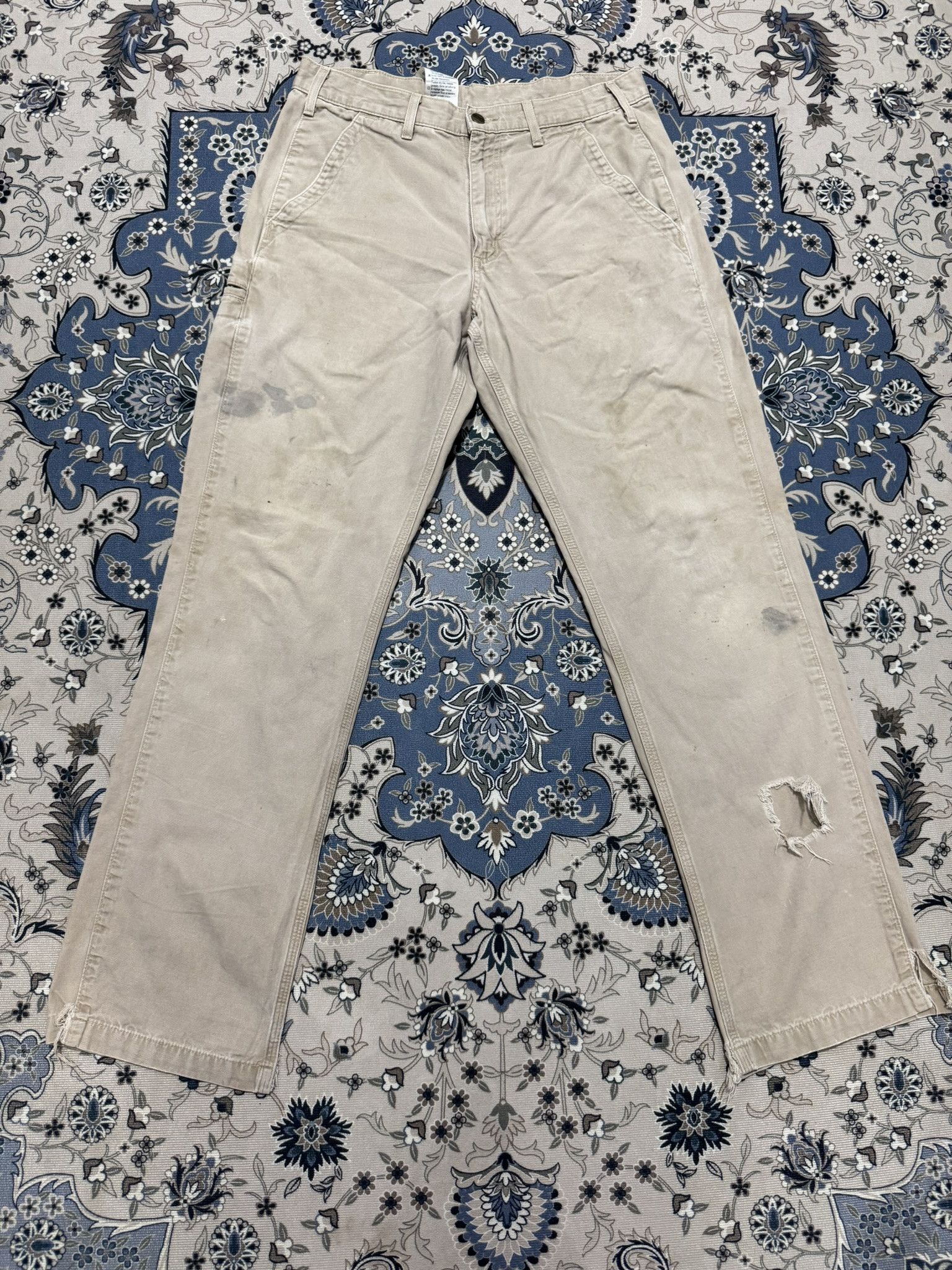 Carhartt × Carhartt Wip Vintage Carhartt Distressed Carpenter Pants Sun Faded Size US 32 / EU 48 - 1 Thumbnail