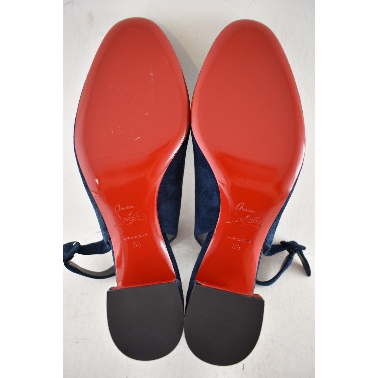 Christian Louboutin Christian Louboutin So Jane Sling 55 Marine Blue Heel 36 Size US 5 / IT 35 - 14 Thumbnail