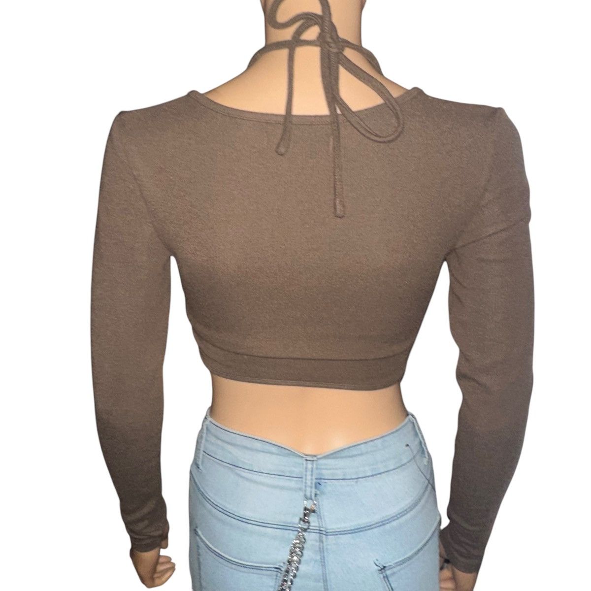 Other White Fox brown long sleeve crop top Size XS / US 0-2 / IT 36-38 - 4 Thumbnail