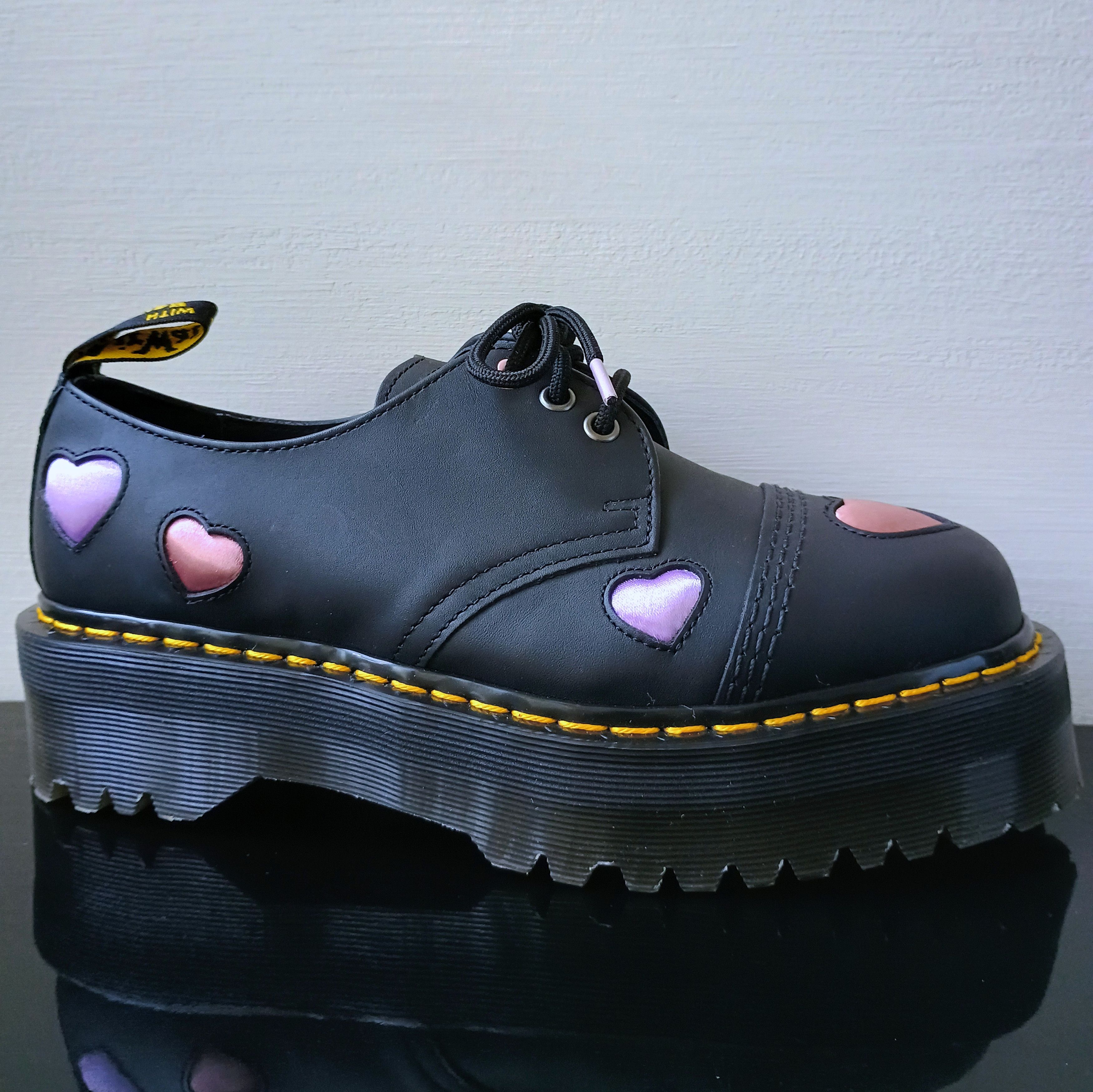 Dr. Martens Dr. Martens Women's 1461 Quad Heart Leather Platform Derby Size US 9 / IT 39 - 1 Thumbnail