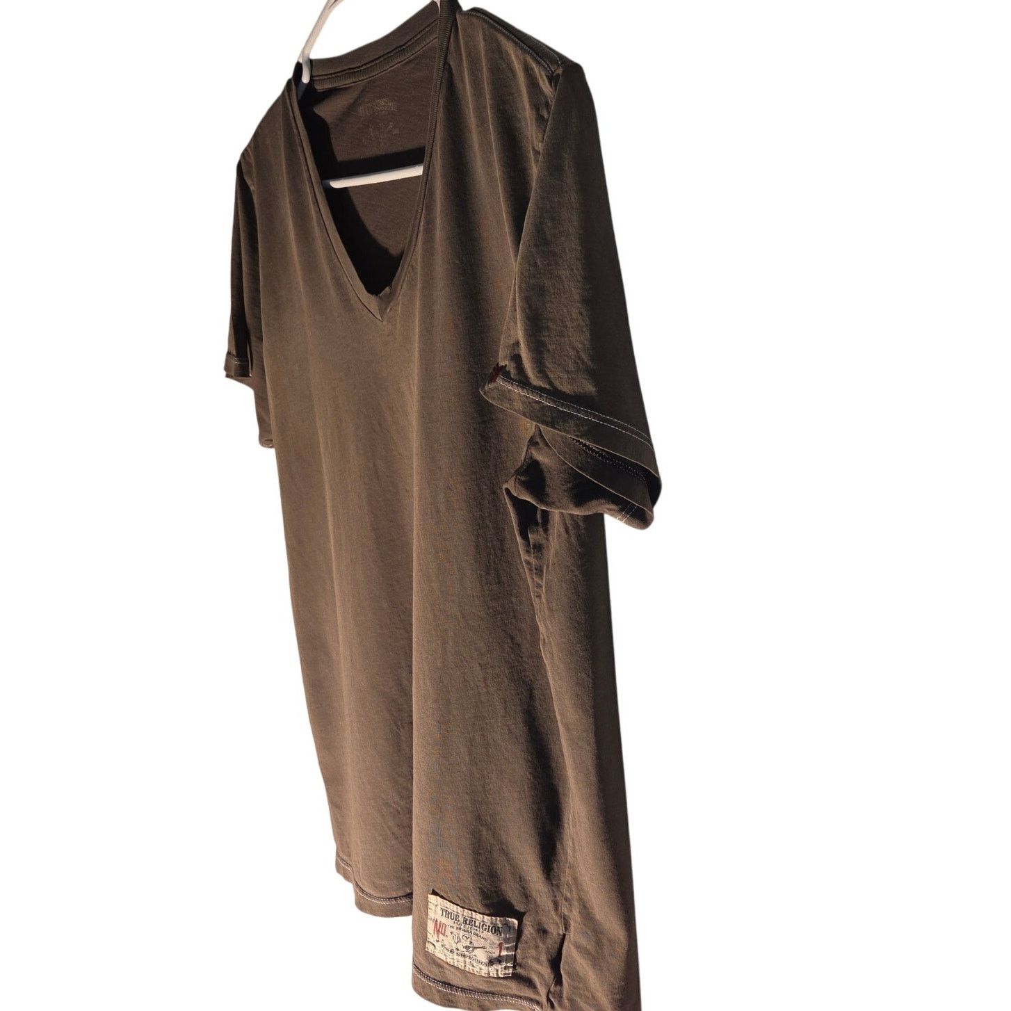 True Religion Vintage True Religion Muddy Green V-Neck T-Shirt - Medium Size US M / EU 48-50 / 2 - 3 Thumbnail
