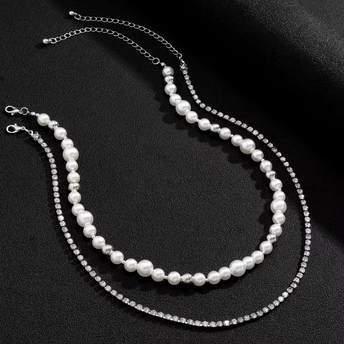 Other Retro Punk Pearl Necklace Diamond Chain Size ONE SIZE - 6 Thumbnail
