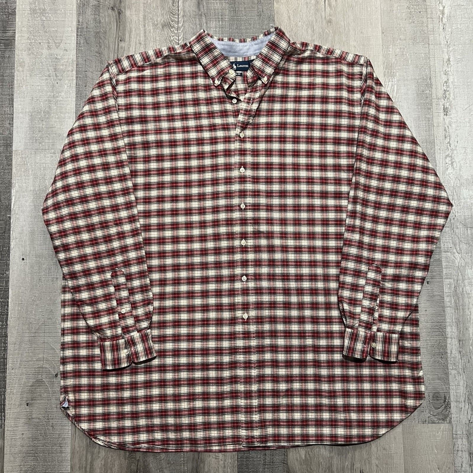 Polo Ralph Lauren VTG Polo Ralph Lauren Red Tartan Plaid Long Sleeve Shirt Size US XXL / EU 58 / 5 - 1 Thumbnail