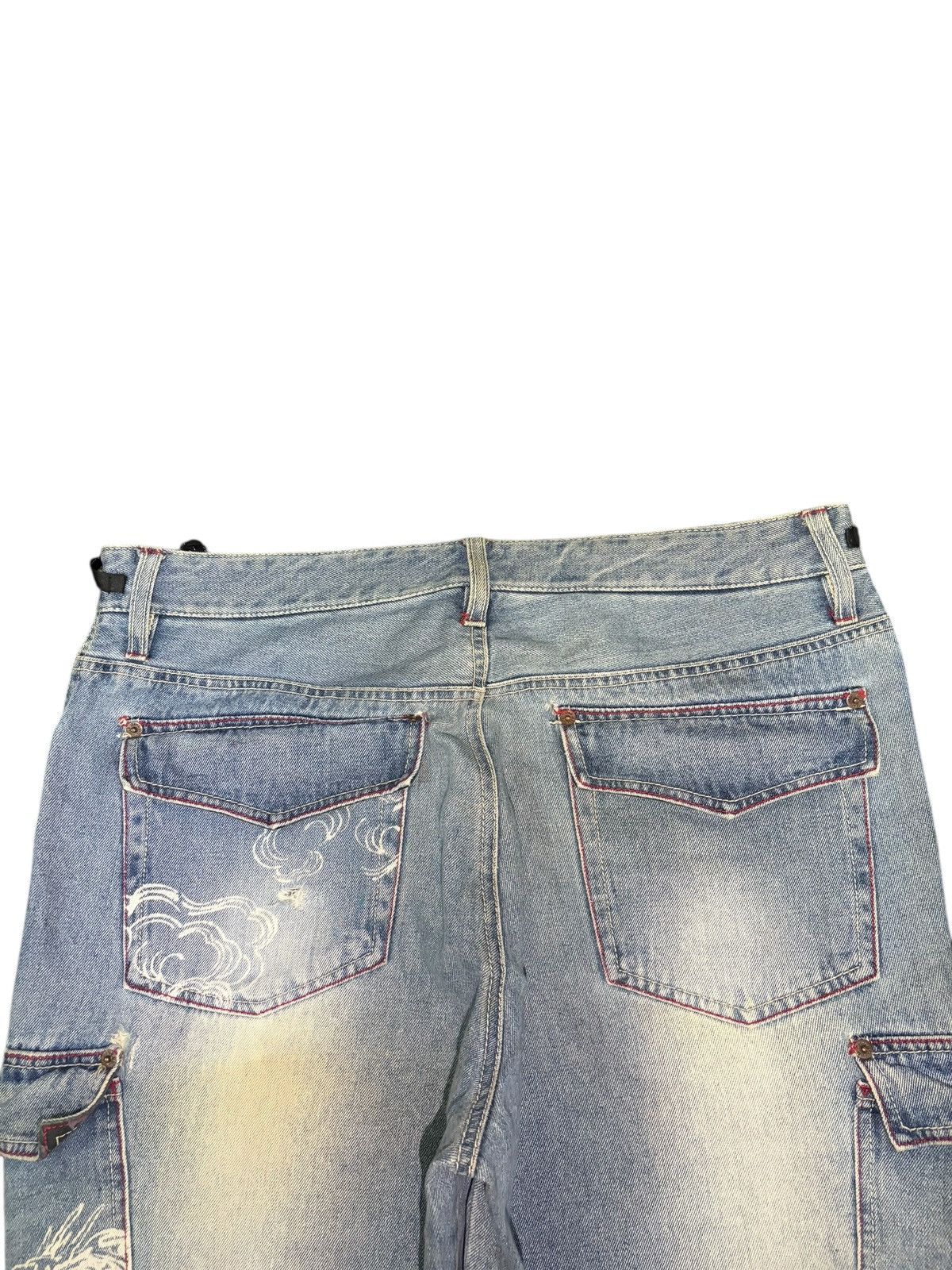 Marithe + Francois Girbaud Vintage Japanese Brand Karakuri Cargo Distress Baggy Jeans Size US 35 - 4 Thumbnail