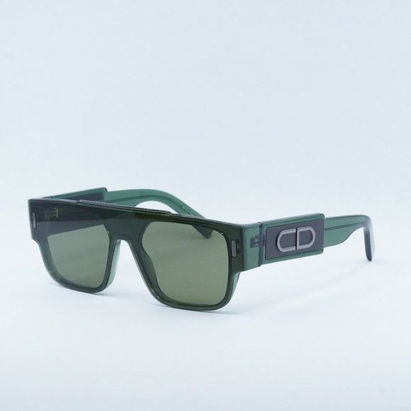 image of New Dior Cd M1I 55C0 Translucent Green / Green Sunglasses, Men's