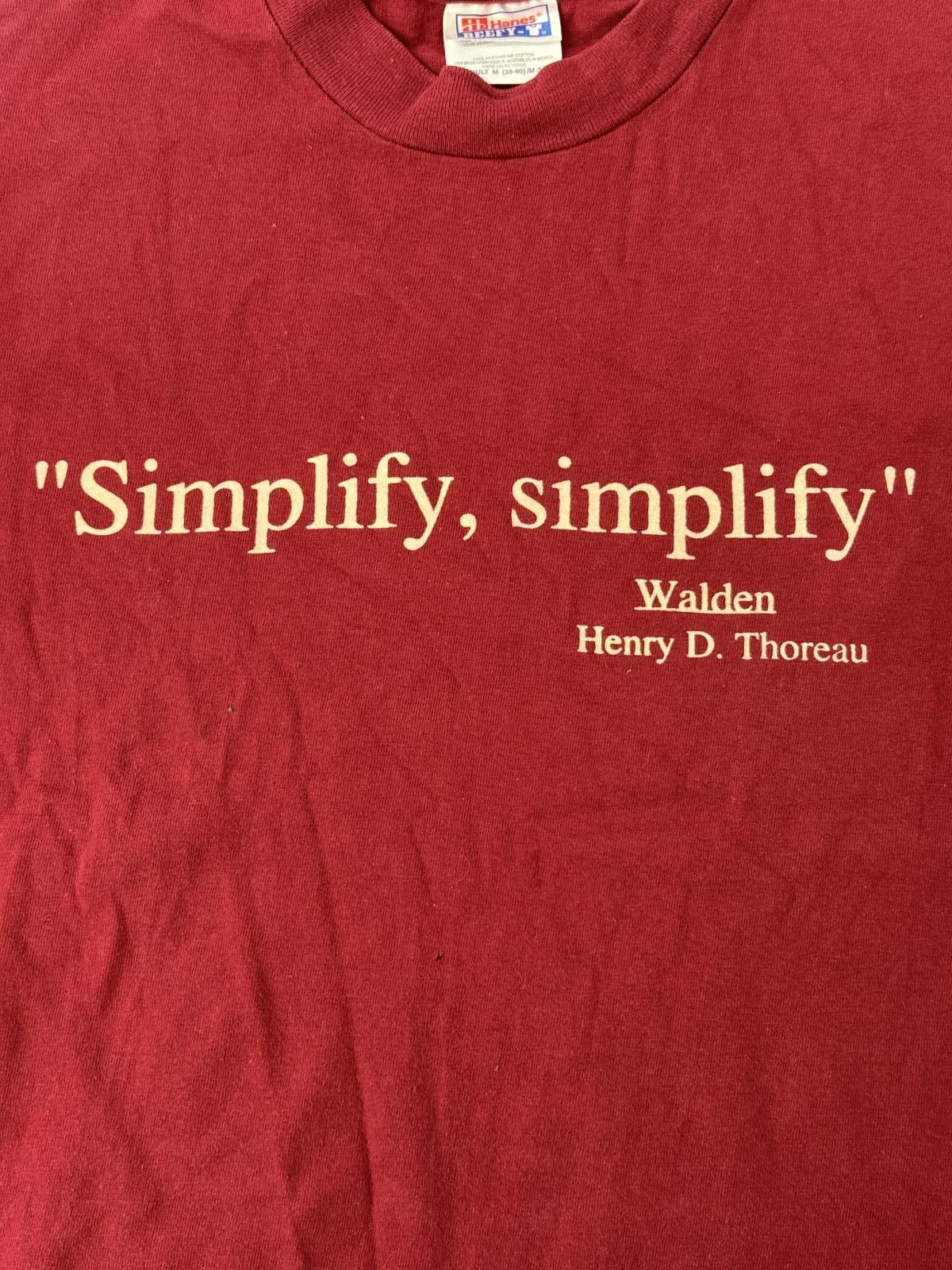 Hanes Simplify simplify Walden Quote Henry D Thoreau Society - M Size US M / EU 48-50 / 2 - 4 Thumbnail