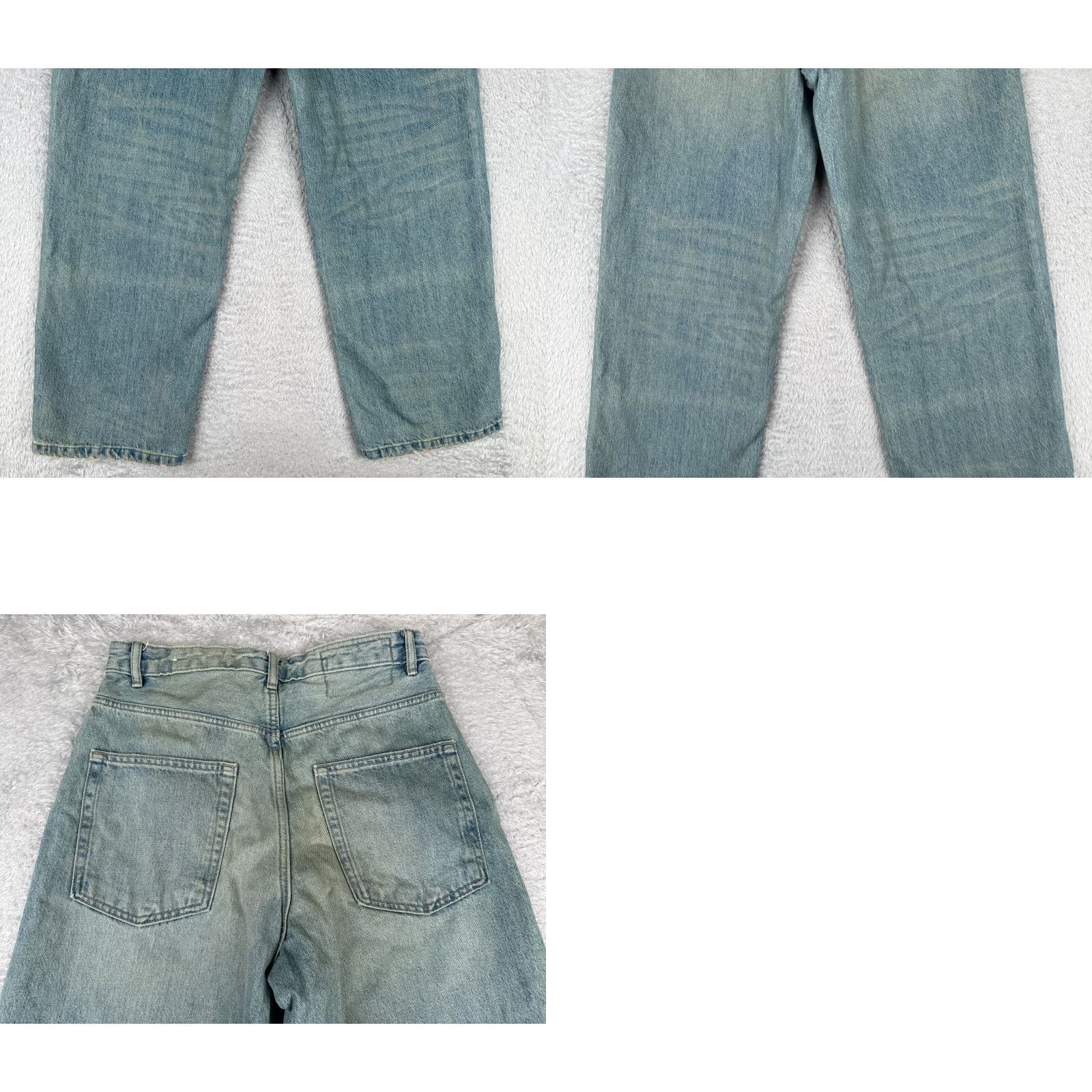 Zara Zara Jeans Womens 31 Blue Denim Wide Leg High Rise Cotton Blend Med Wash 30x31 Size 24" / US 00 / IT 34 - 10 Thumbnail
