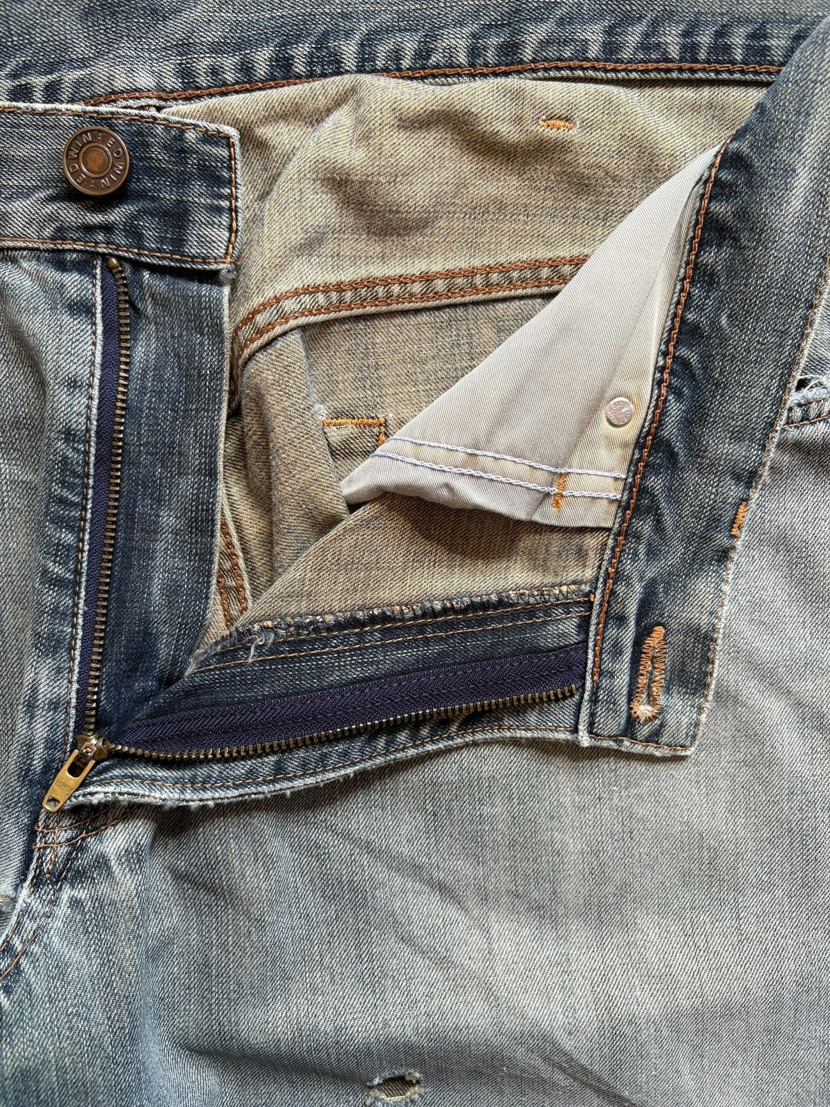 Edwin × Japanese Brand SALES🔥Vintage Japanese Edwin Distressed Baggy Jeans Size US 39 - 9 Thumbnail