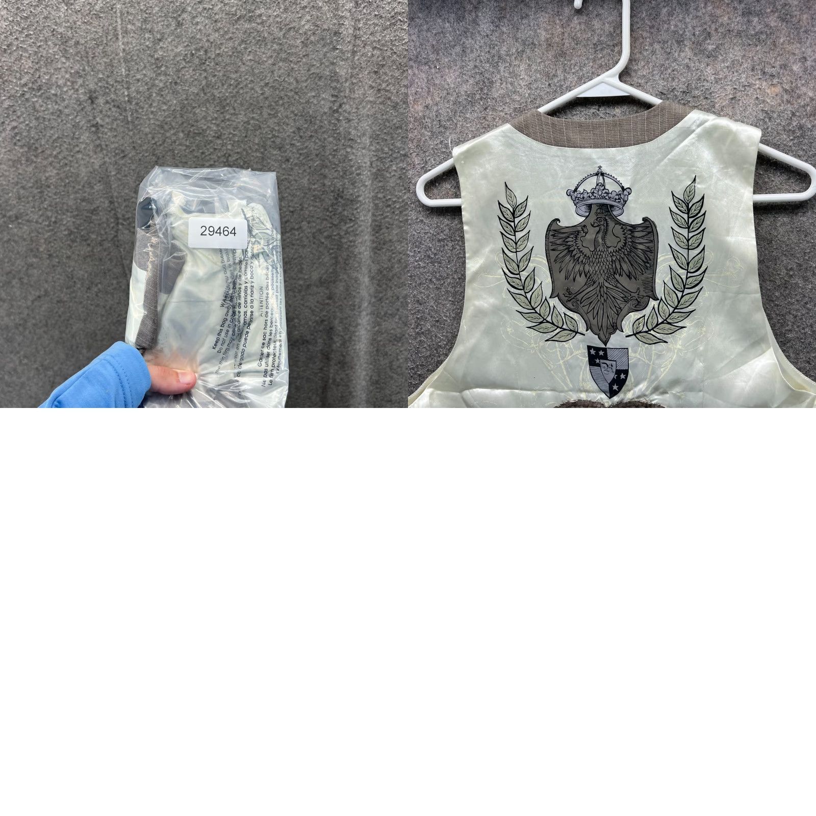 Roar VINTAGE Roar Vest Mens M Khaki Sleeveless Biker Pinstriped Embroidered Cross Beige Cotton Size US M / EU 48-50 / 2 - 8 Thumbnail
