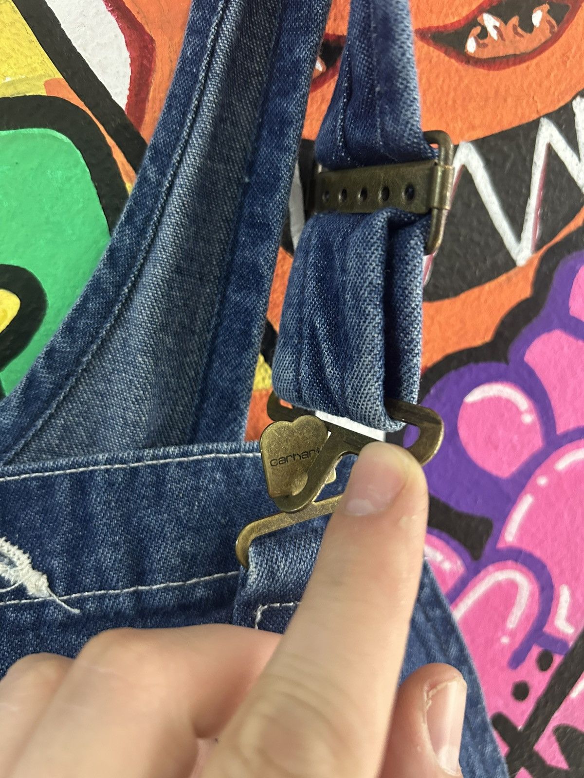 Vintage Vtg Carhartt Denim Overall Size US 38 / EU 54 - 4 Thumbnail