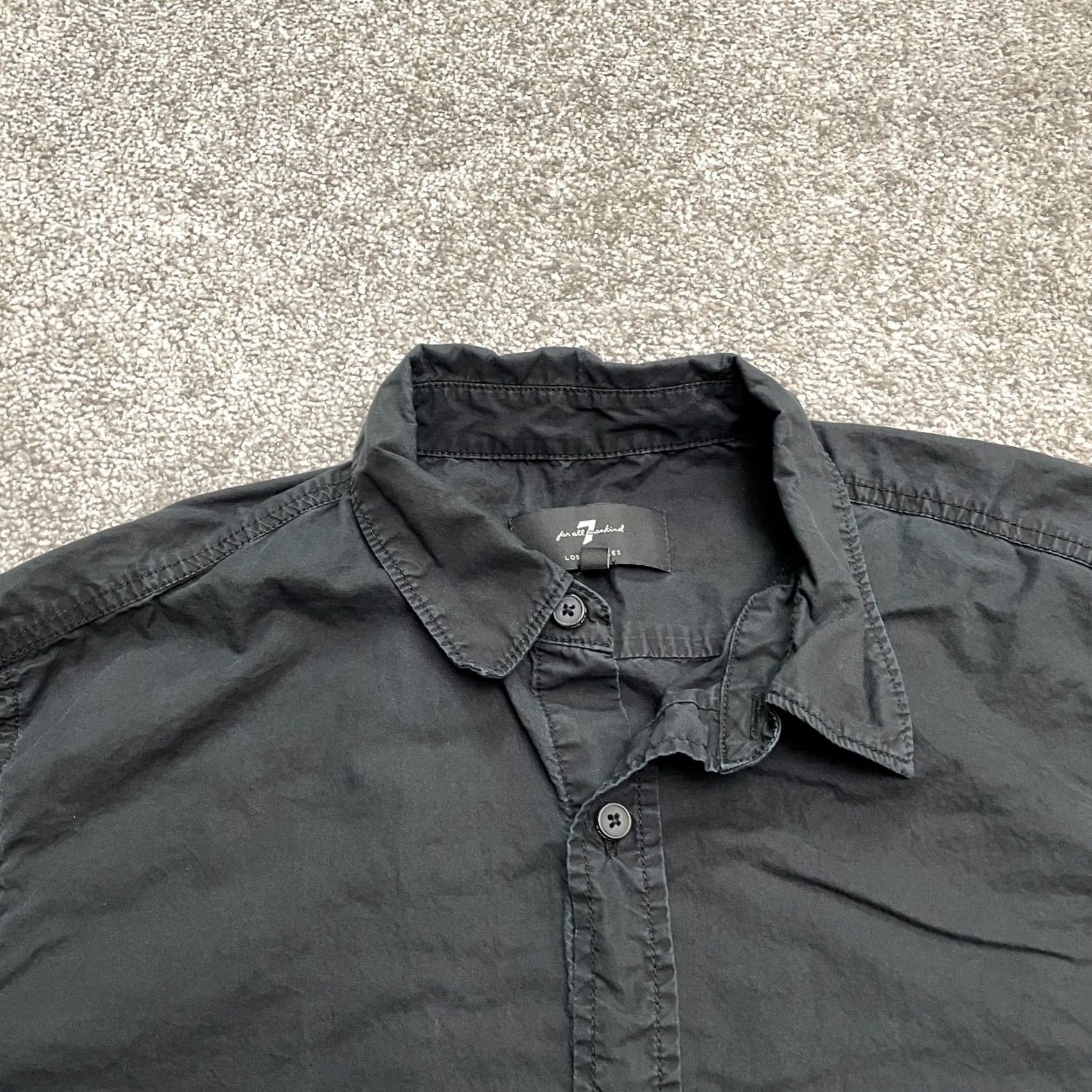 7 For All Mankind 7 For All Mankind Button-Up Shirt Womens Small Black Long Sleeve Top Size S / US 4 / IT 40 - 3 Thumbnail