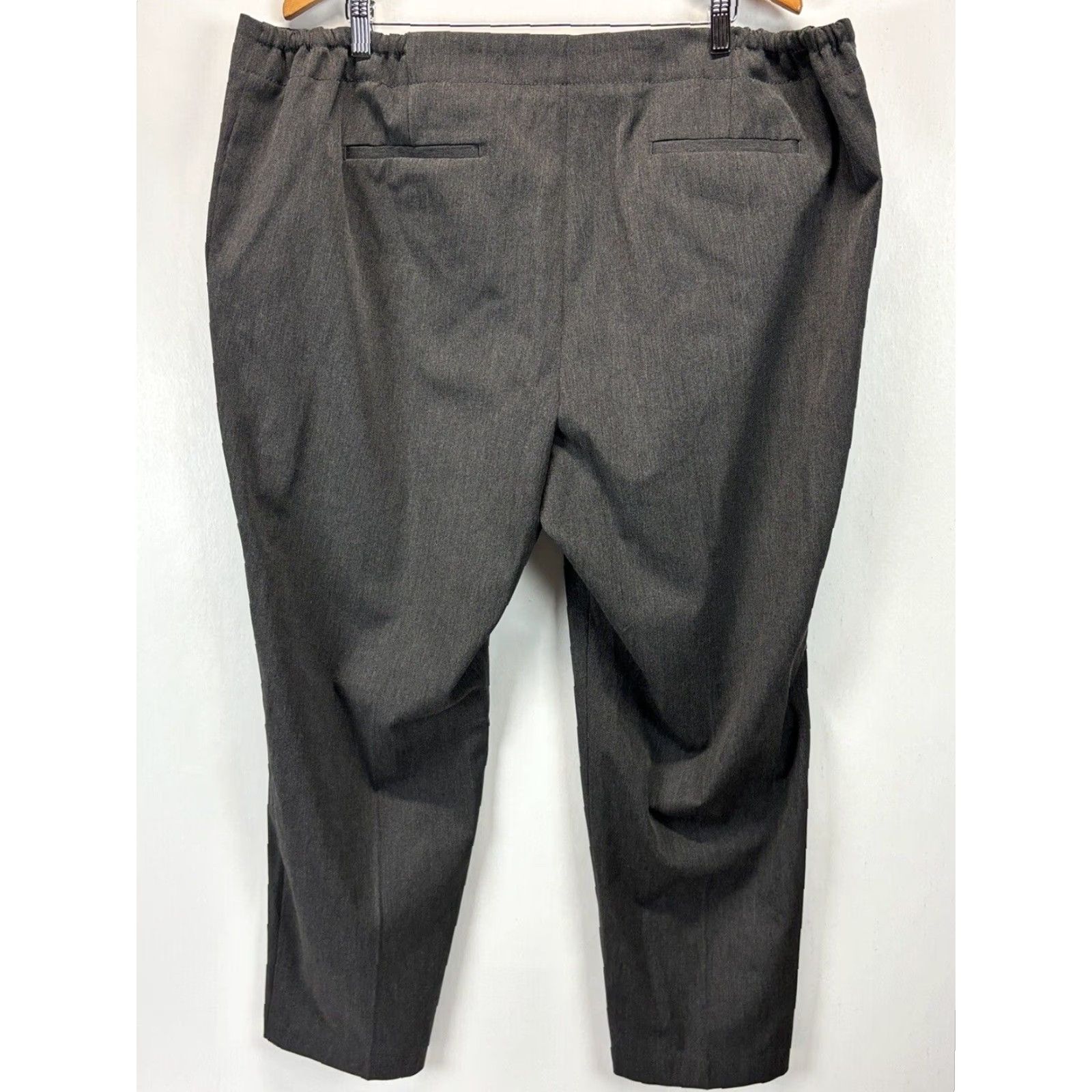 Talbots TALBOTS Dress Pants Women 22W Plus Flat Front Stretch Grey Polyester Blend Classic Career Capsule Dress Pants Womens Size 40" / US 18 - 3 Thumbnail