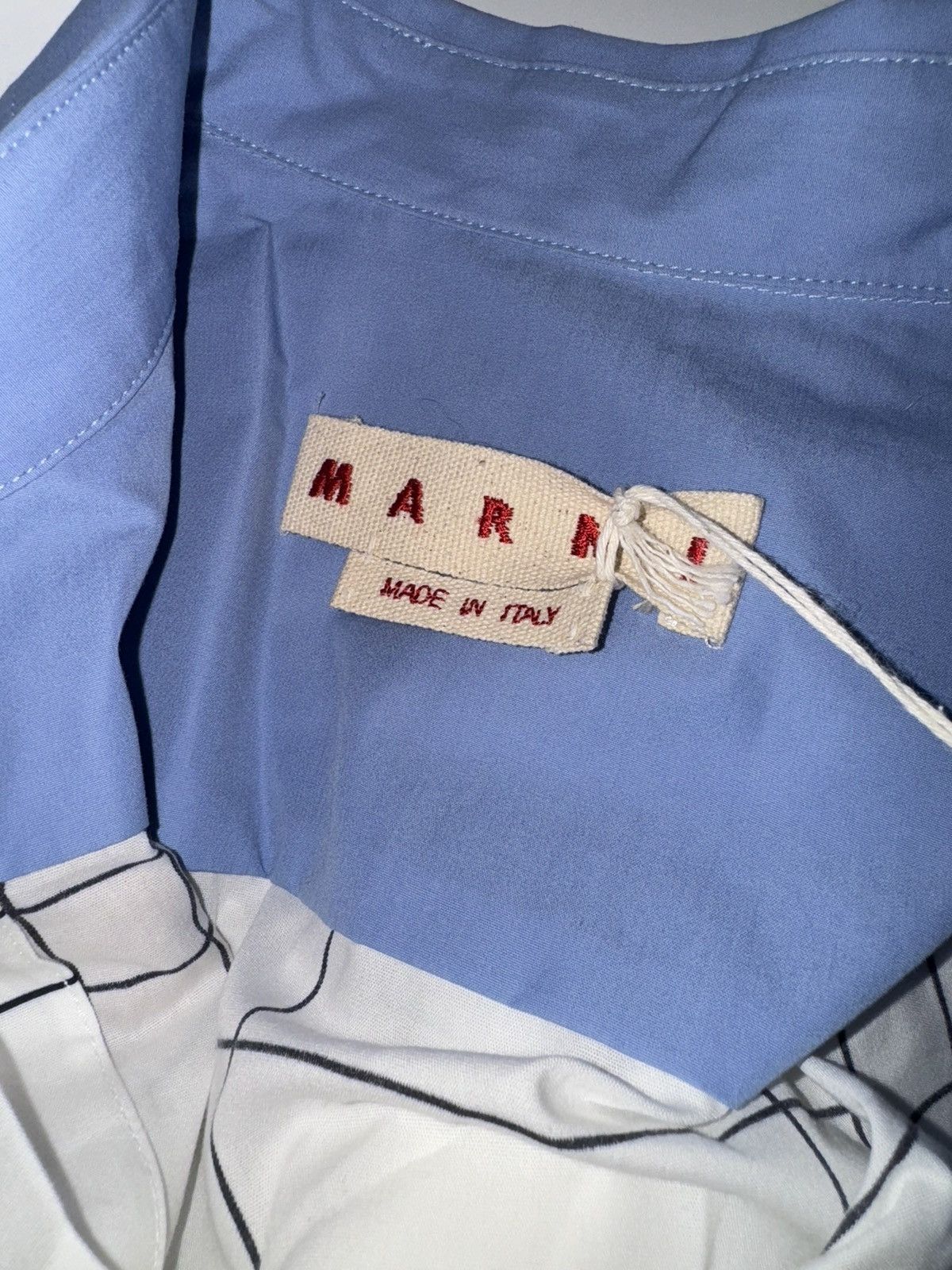 Marni Marni Thin Check Poplin Shirt Blue/white Long Sleeve 50 Size US M / EU 48-50 / 2 - 12 Thumbnail