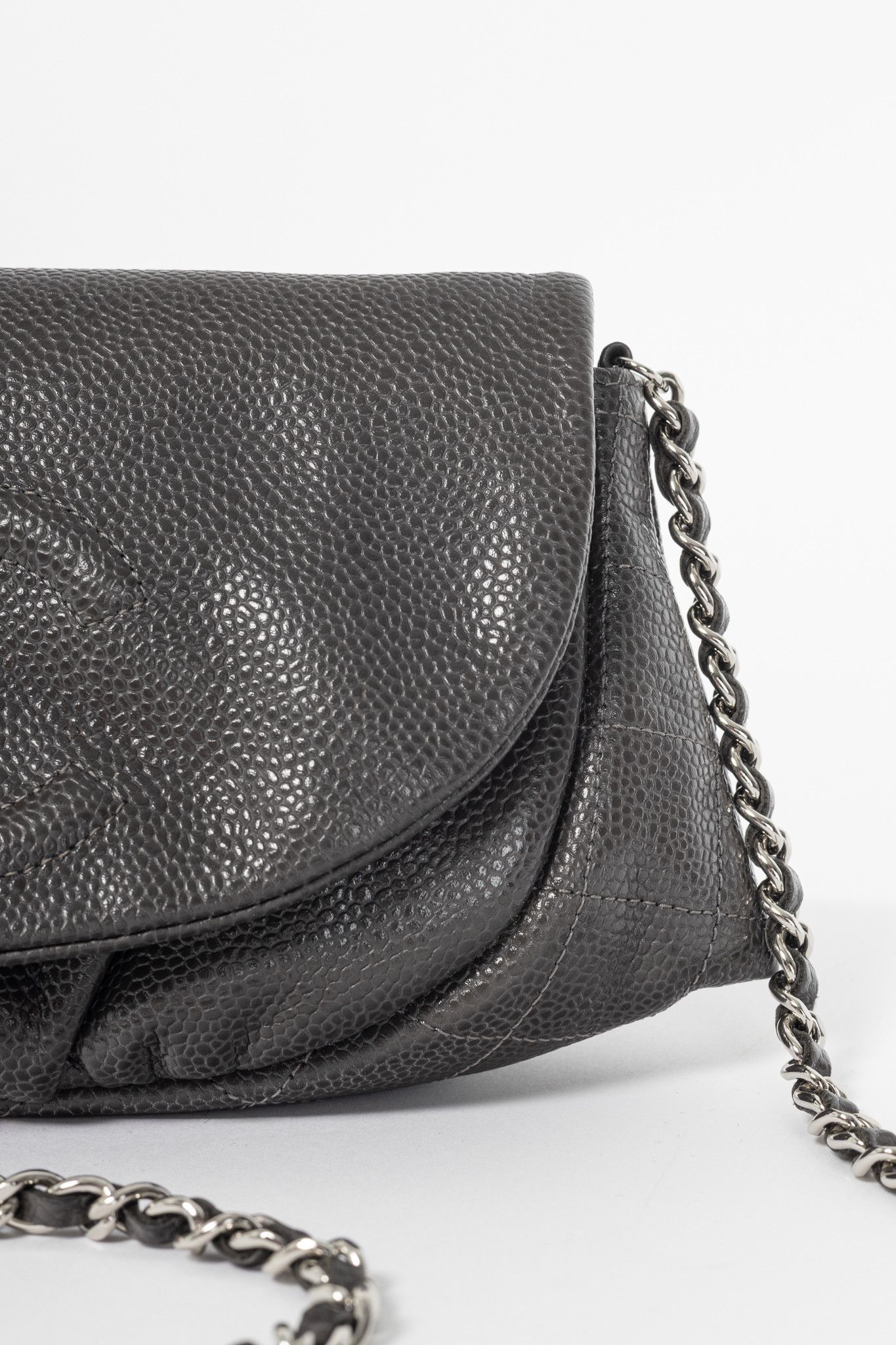 Chanel Chanel 12A Anthracite Caviar CC Half Moon WOC Size ONE SIZE - 7 Thumbnail