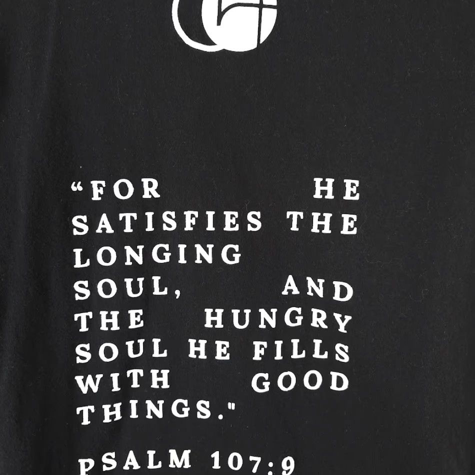 Vintage Christian T Shirt Mens 2XL Black Only Jesus Christ Satisfies Psalm 107:9 Size US L / EU 52-54 / 3 - 5 Thumbnail