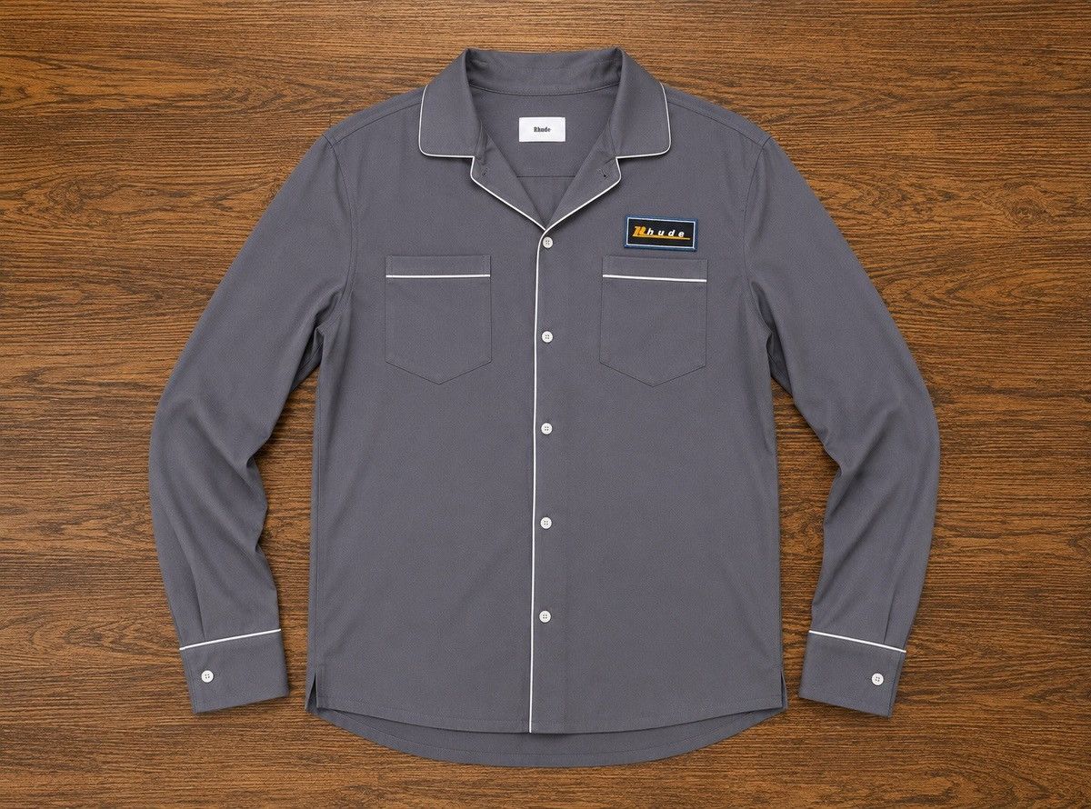 Rhude Rhude L/S Button Up Mechanic PJ Night Shirt Gray Size Large Size US L / EU 52-54 / 3 - 1 Thumbnail