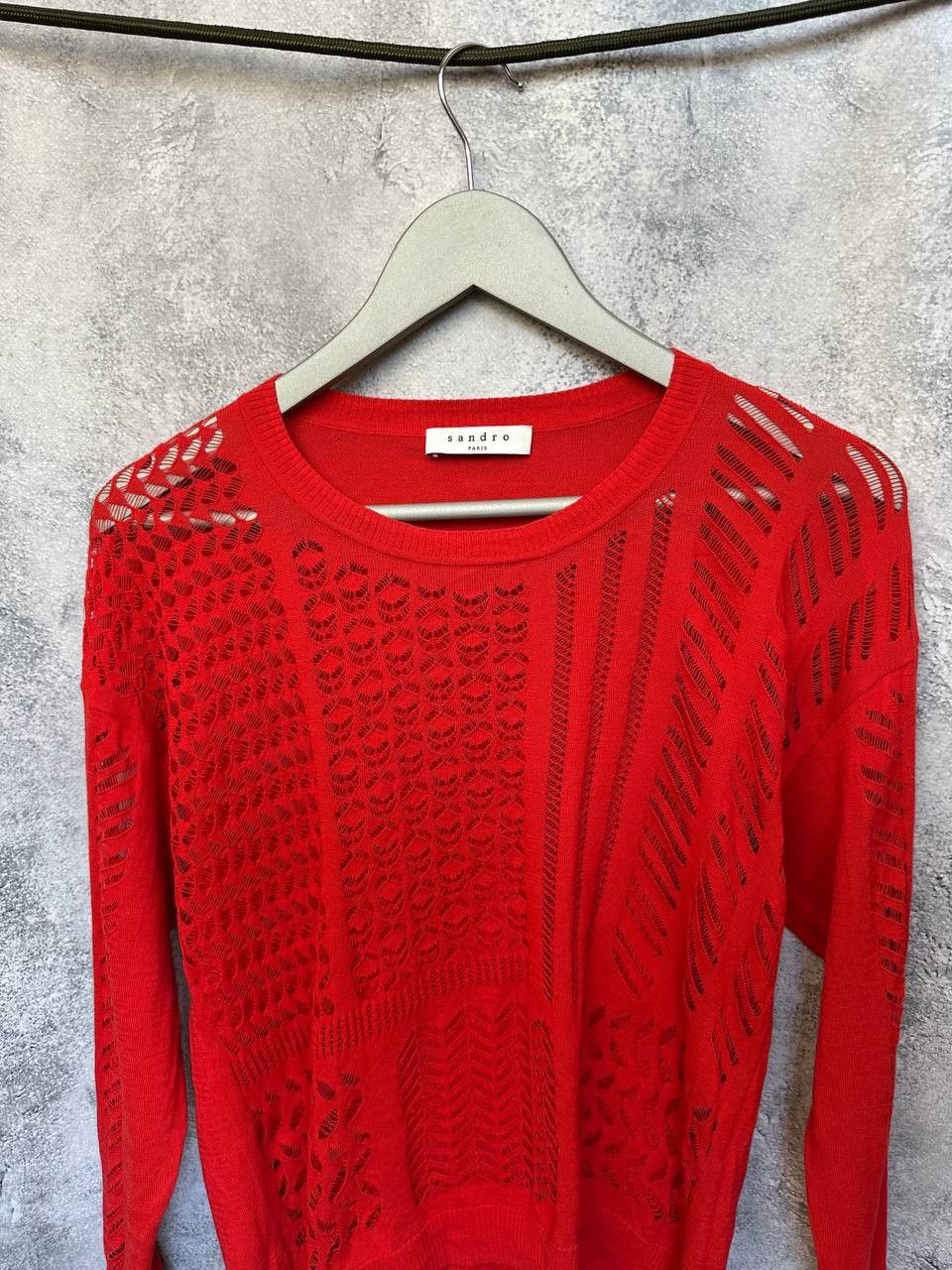 Sandro Sandro Paris Knit Long Sleeve Top Red Long Sleeve Size S / US 4 / IT 40 - 5 Thumbnail