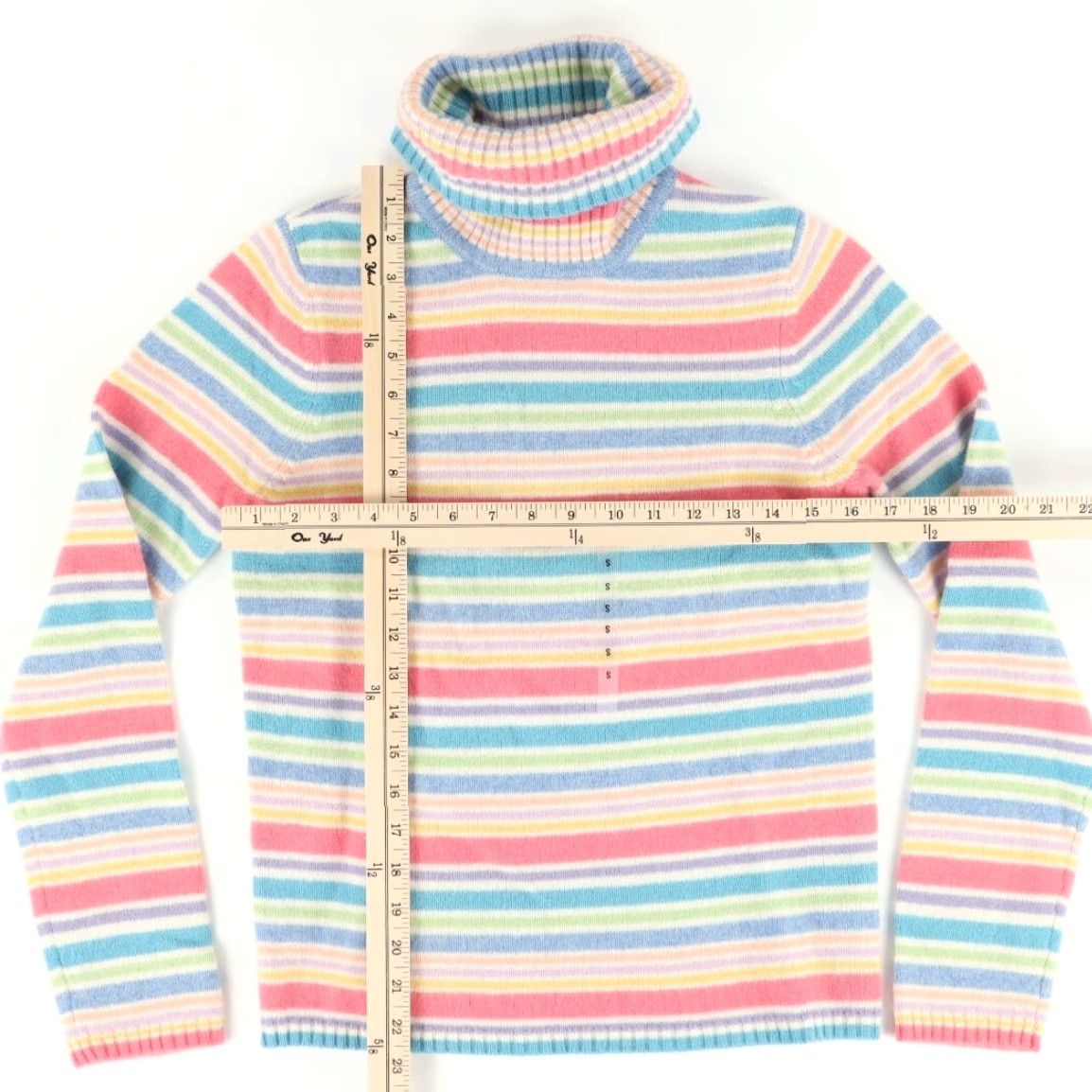 Ralph Lauren Ralph Lauren Turtleneck Sweater Small Rainbow Stripe Lambswool Angora Size S / US 4 / IT 40 - 3 Thumbnail