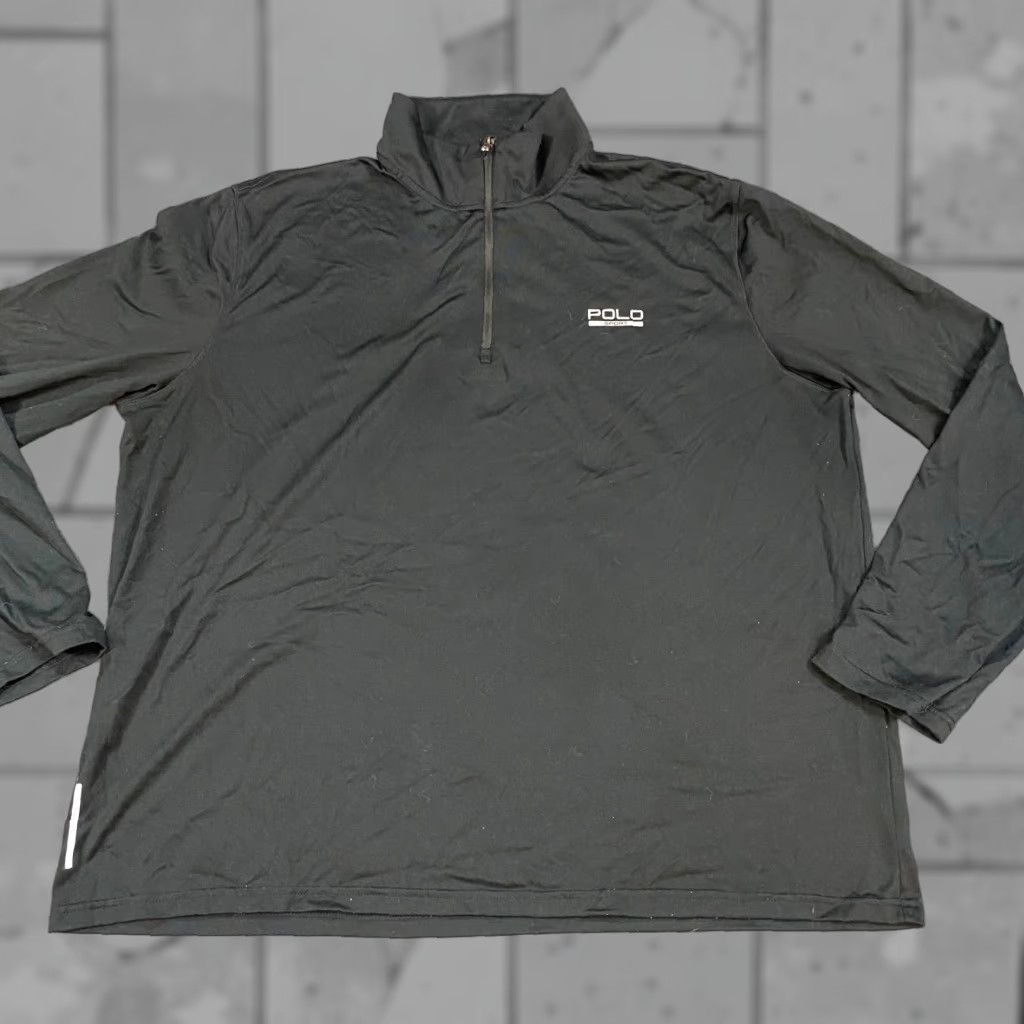 Vintage Polo Sport Shirt Polo Sport Pullover 1/4 Zip Long Sleeve Black 2XL Men's Golf Activewear Performance Mock Neck Size US XXL / EU 58 / 5 - 1 Thumbnail