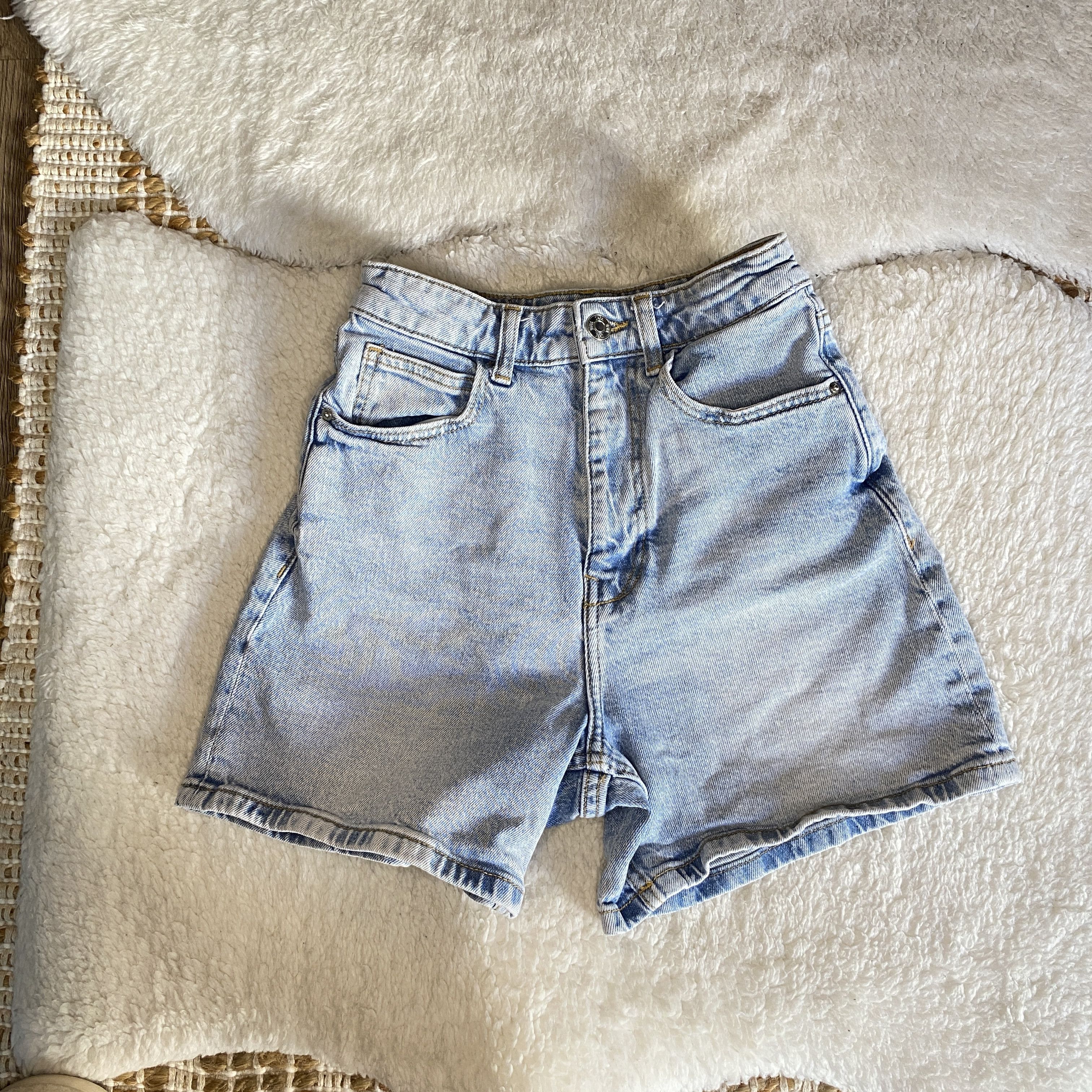 Zara Zara Light Blue Denim Mom Shorts US 0 Size 25" / US 0 / IT 36 - 13 Thumbnail