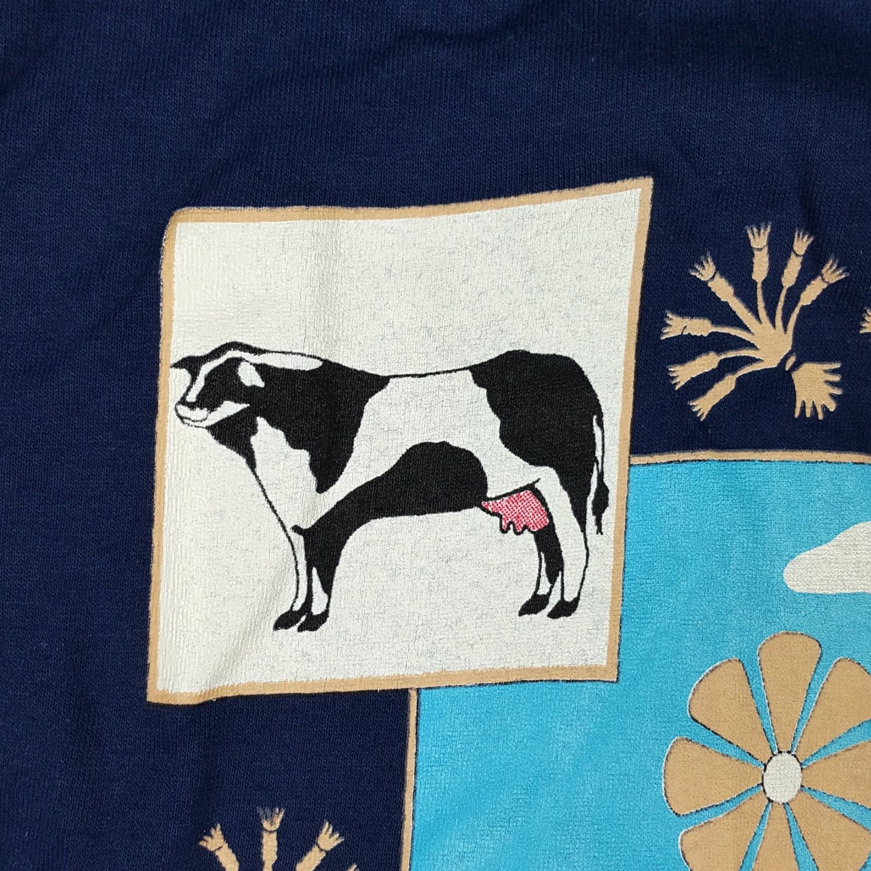 Vintage VINTAGE 90s Farm Animals Cow Chicken Men's T Shirt Crewneck Navy Blue Size M Sarah Renata Size US M / EU 48-50 / 2 - 4 Thumbnail