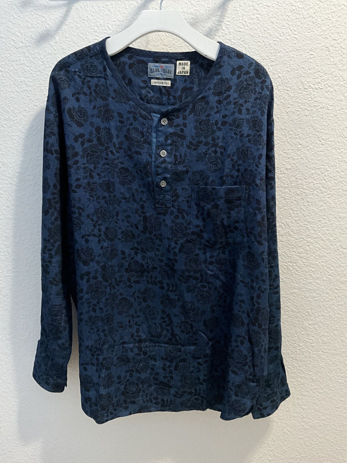 Blue Blue Japan Blue blue japan long sleeves floral Henley Size US XL / EU 56 / 4 - 1 Thumbnail