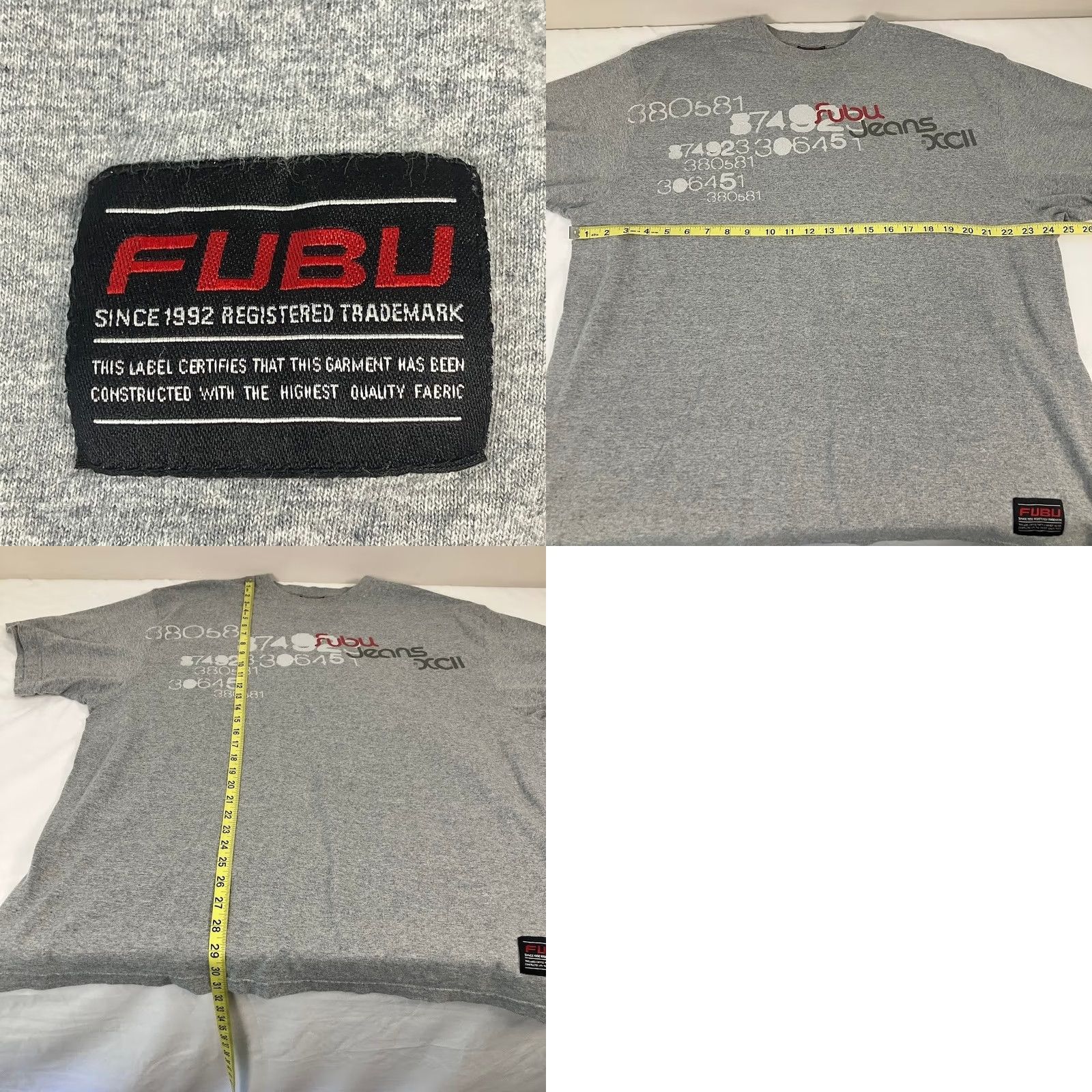 Fubu VINTAGE FUBU Jeans XCII T-Shirt Mens Gray Graffiti Graphic XL 90s Y2K Size US XL / EU 56 / 4 - 8 Thumbnail