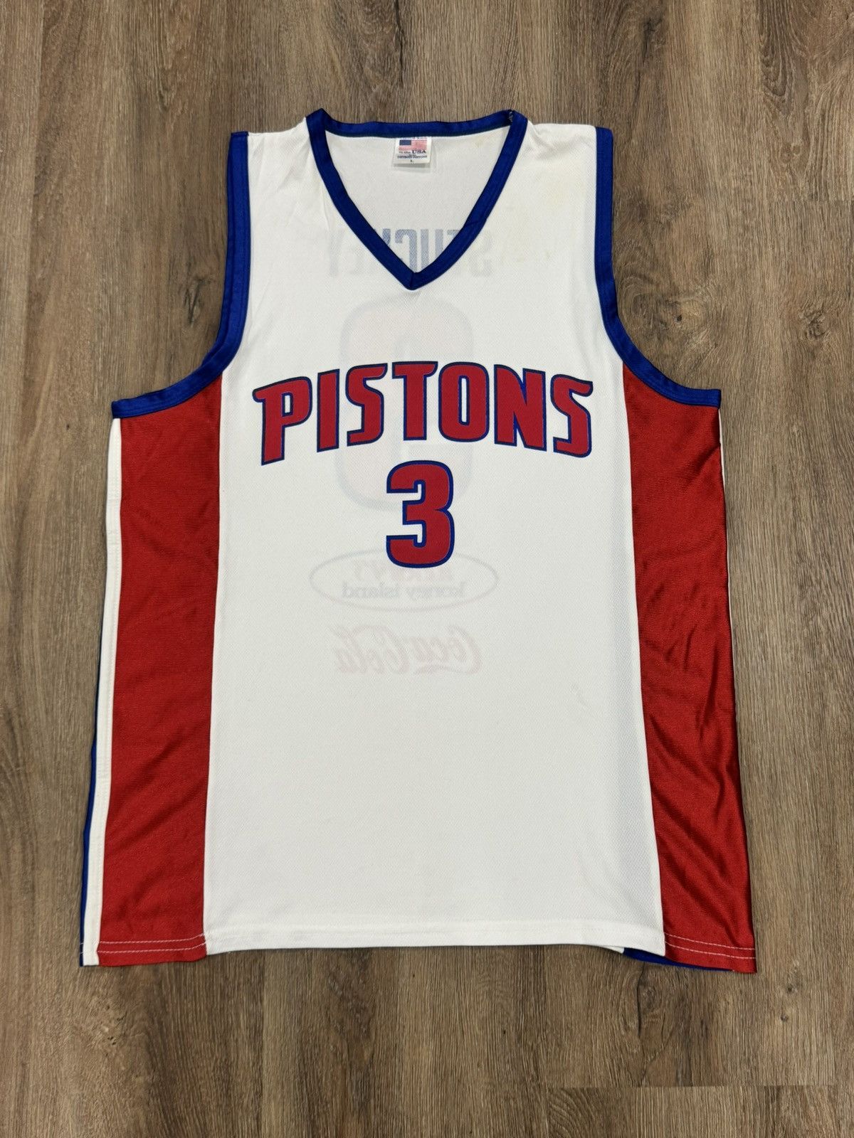 Vintage Detroit Pistons Rodney Stuckey Jersey Large White SGA Made Size US L / EU 52-54 / 3 - 3 Thumbnail