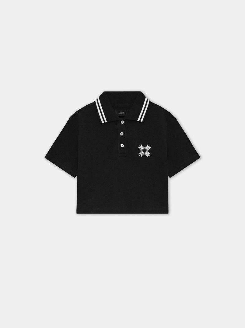 Amiri o1s1wg110126 MA Quad Cropped Polo Shirt in Black Size S / US 4 / IT 40 - 1 Thumbnail